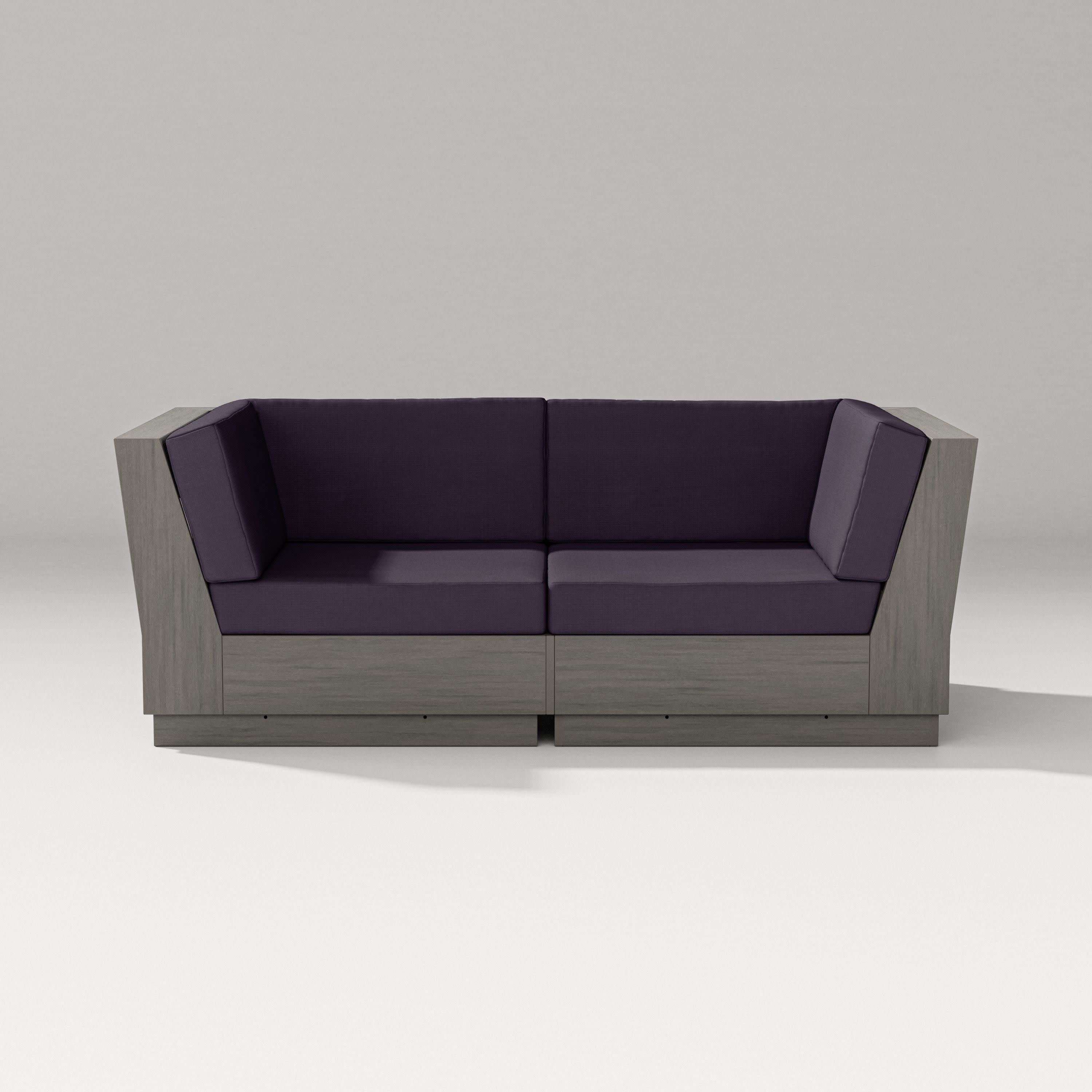 Elevate Loveseat Sectional in Driftwood / Navy Linen