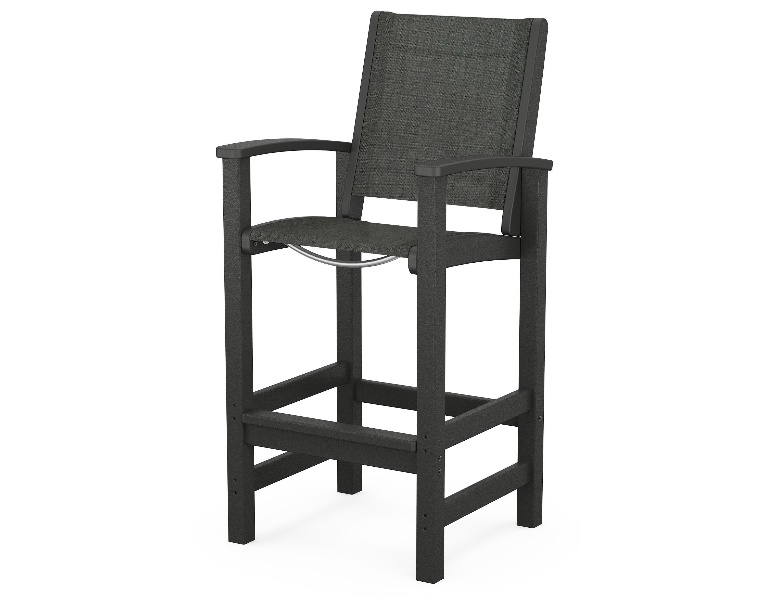 Coastal Bar Chair in Black / Ember Sling