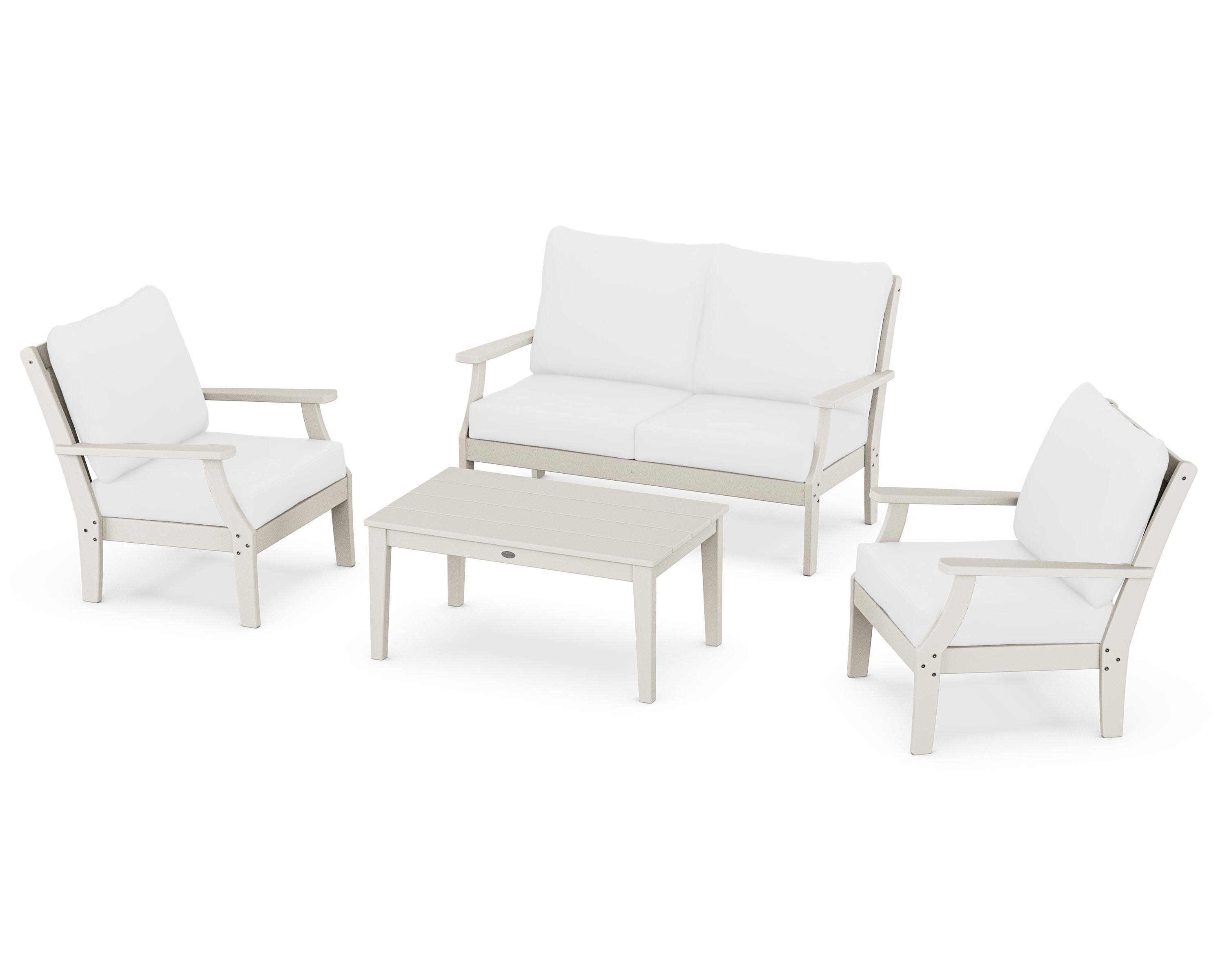 Braxton 4-Piece Deep Seating Chair Set in Sand / Natural