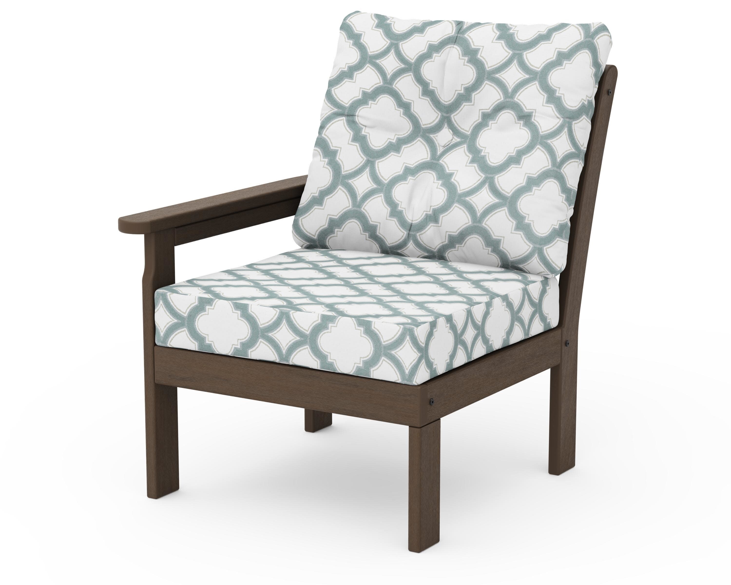 Vineyard Modular Left Arm Chair in Kona / Trellis Glacier Spa
