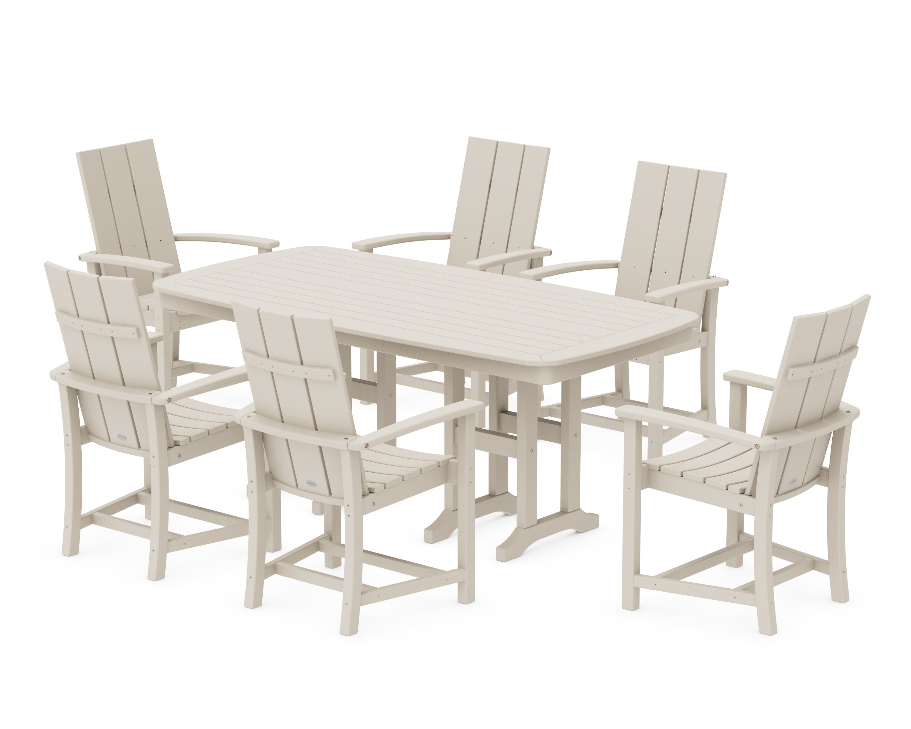 Modern Adirondack 7-Piece Dining Set in Sand