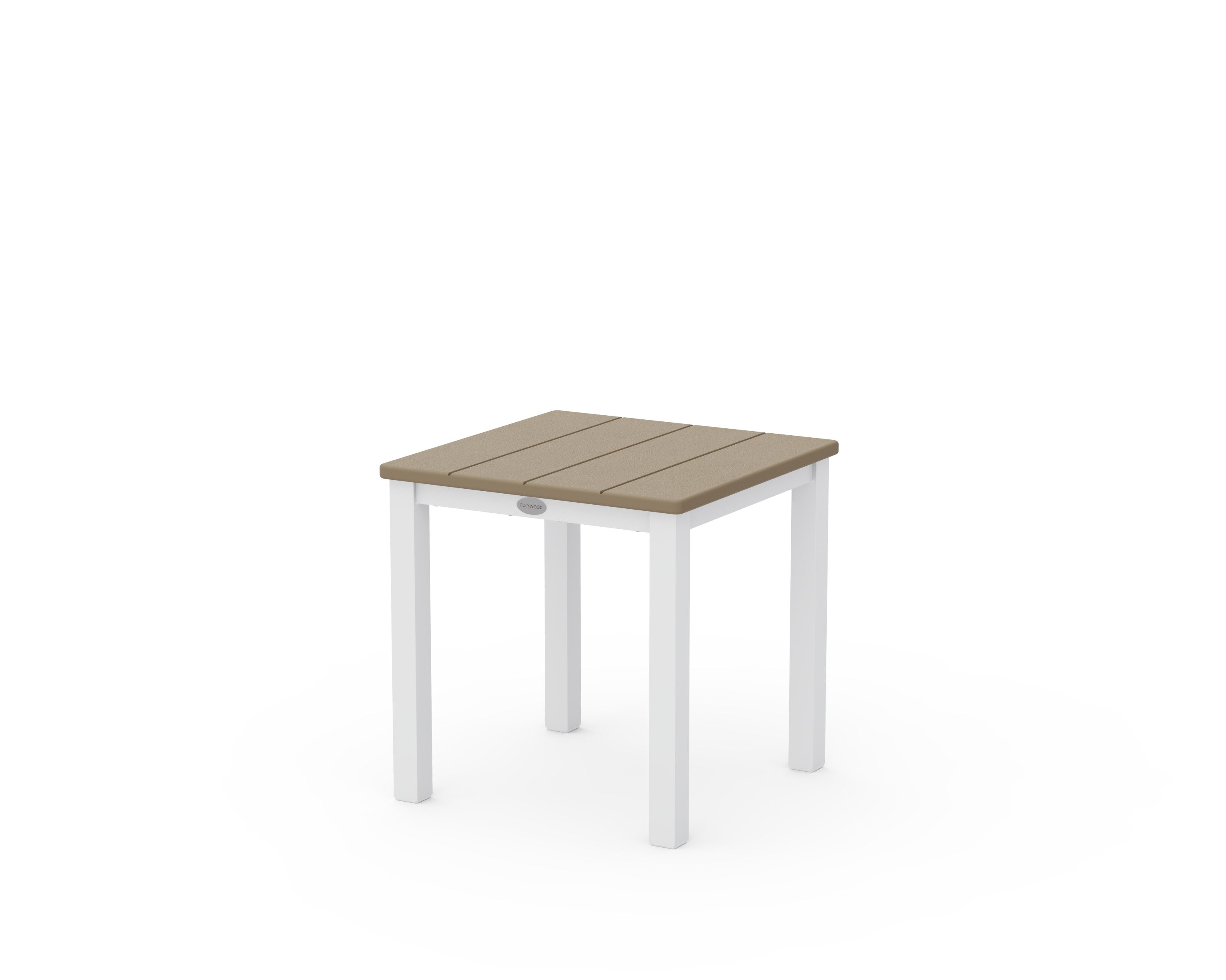 Main Street 18" Side Table in White / Vintage Sahara