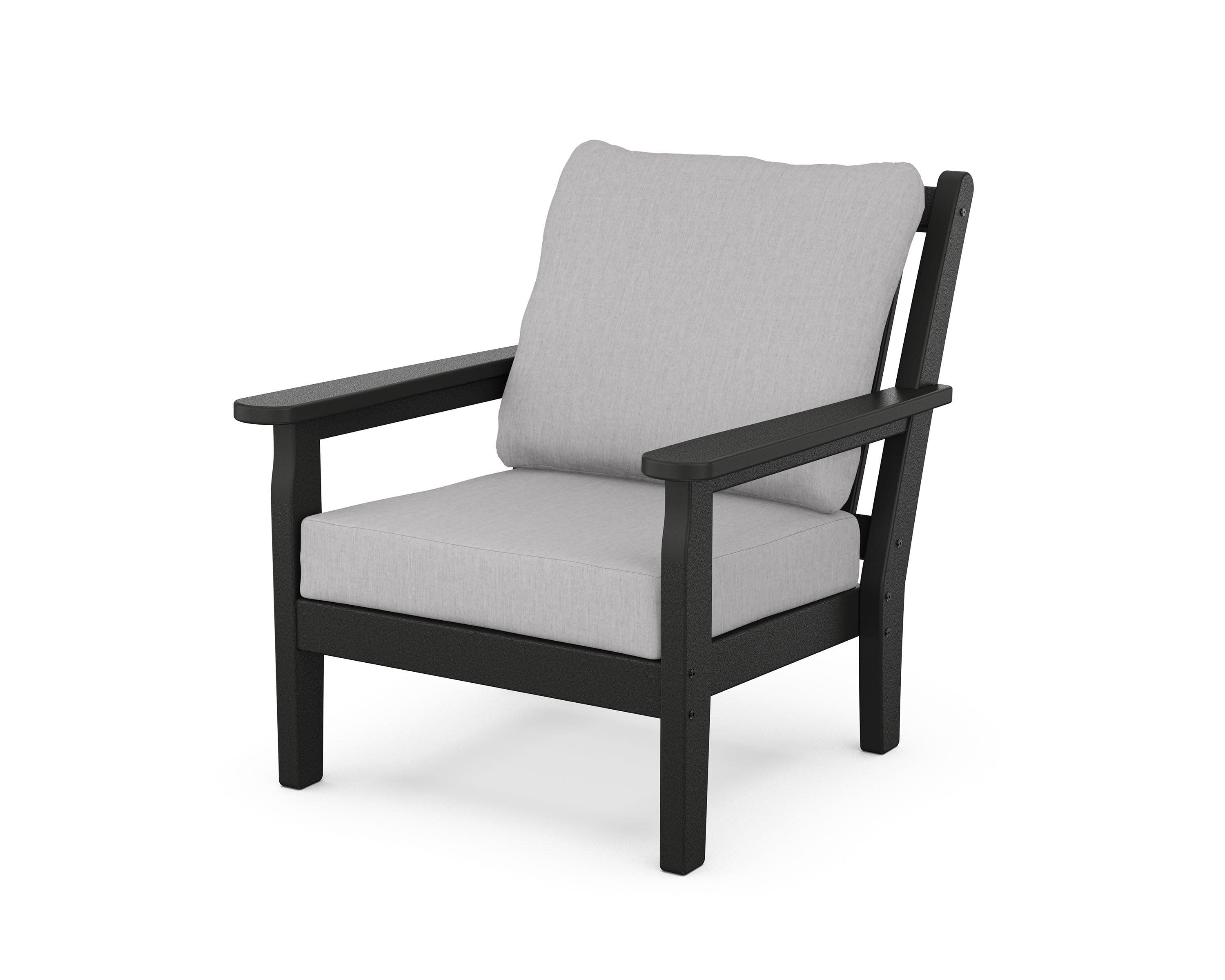 Chippendale Deep Seating Chair in Black / Granite