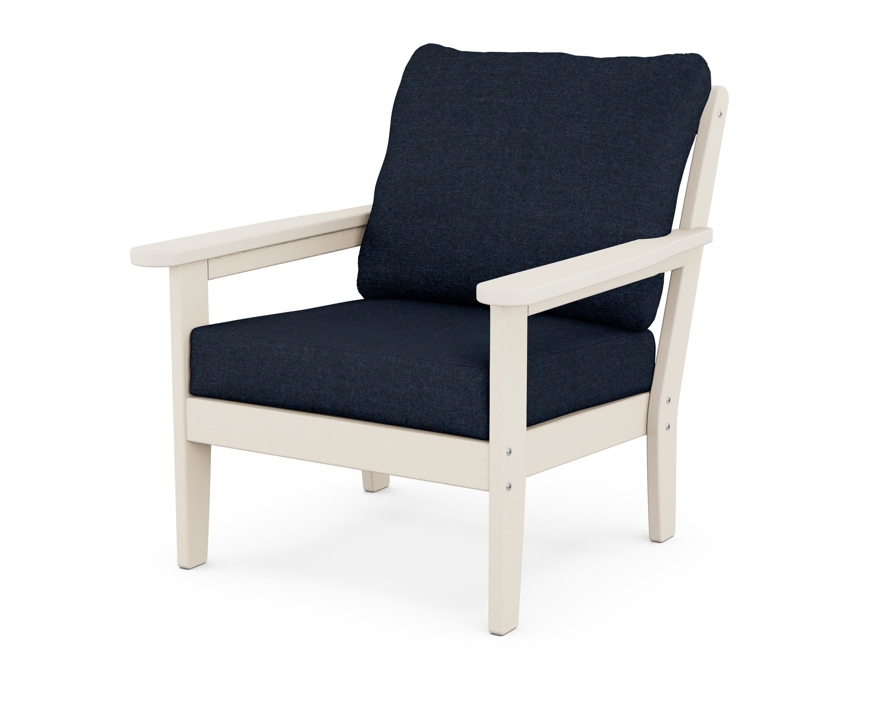 Cottage Deep Seating Chair in Sand / Marine Indigo