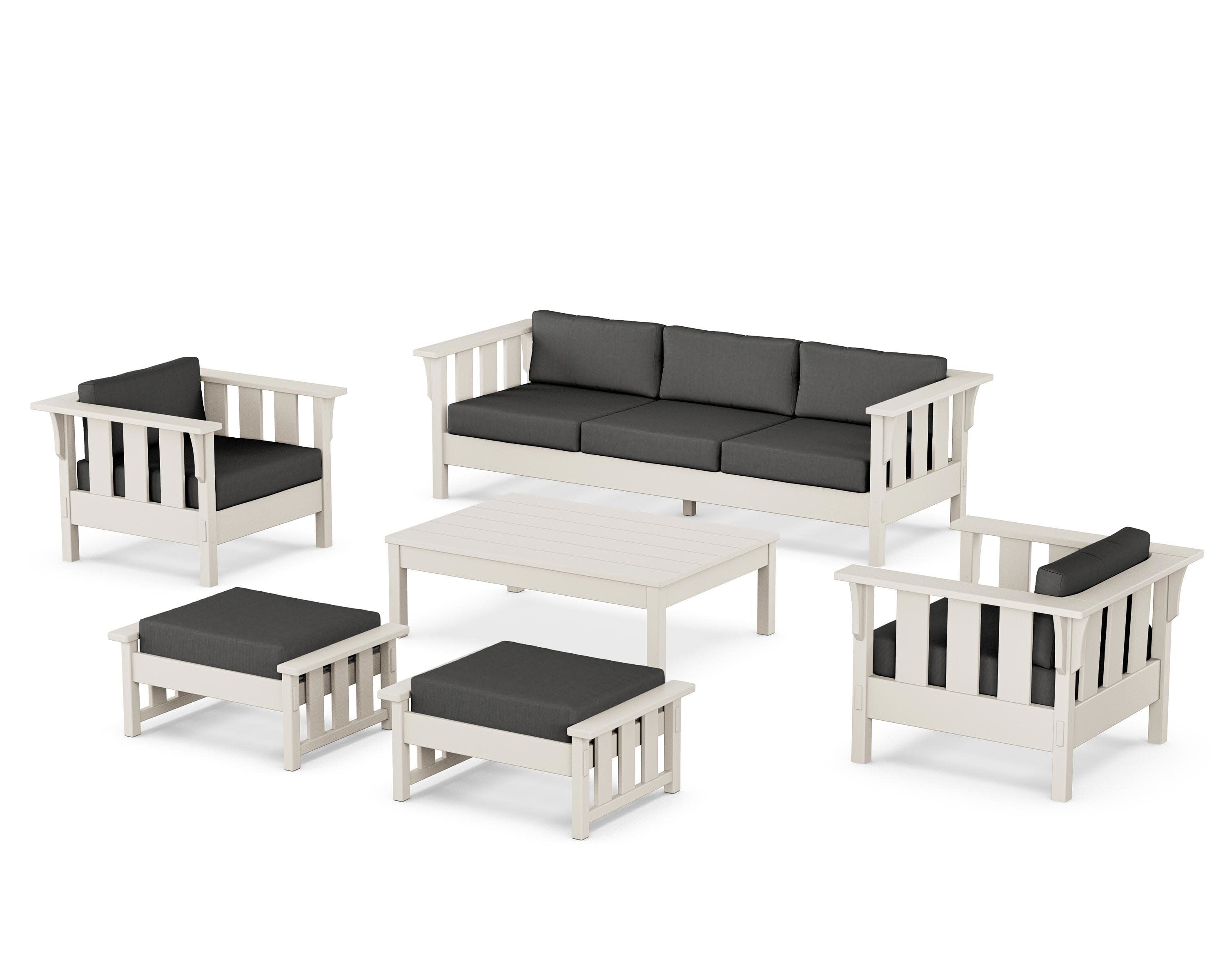 Acadia 6-Piece Lounge Sofa Set in Sand / Spectrum Carbon