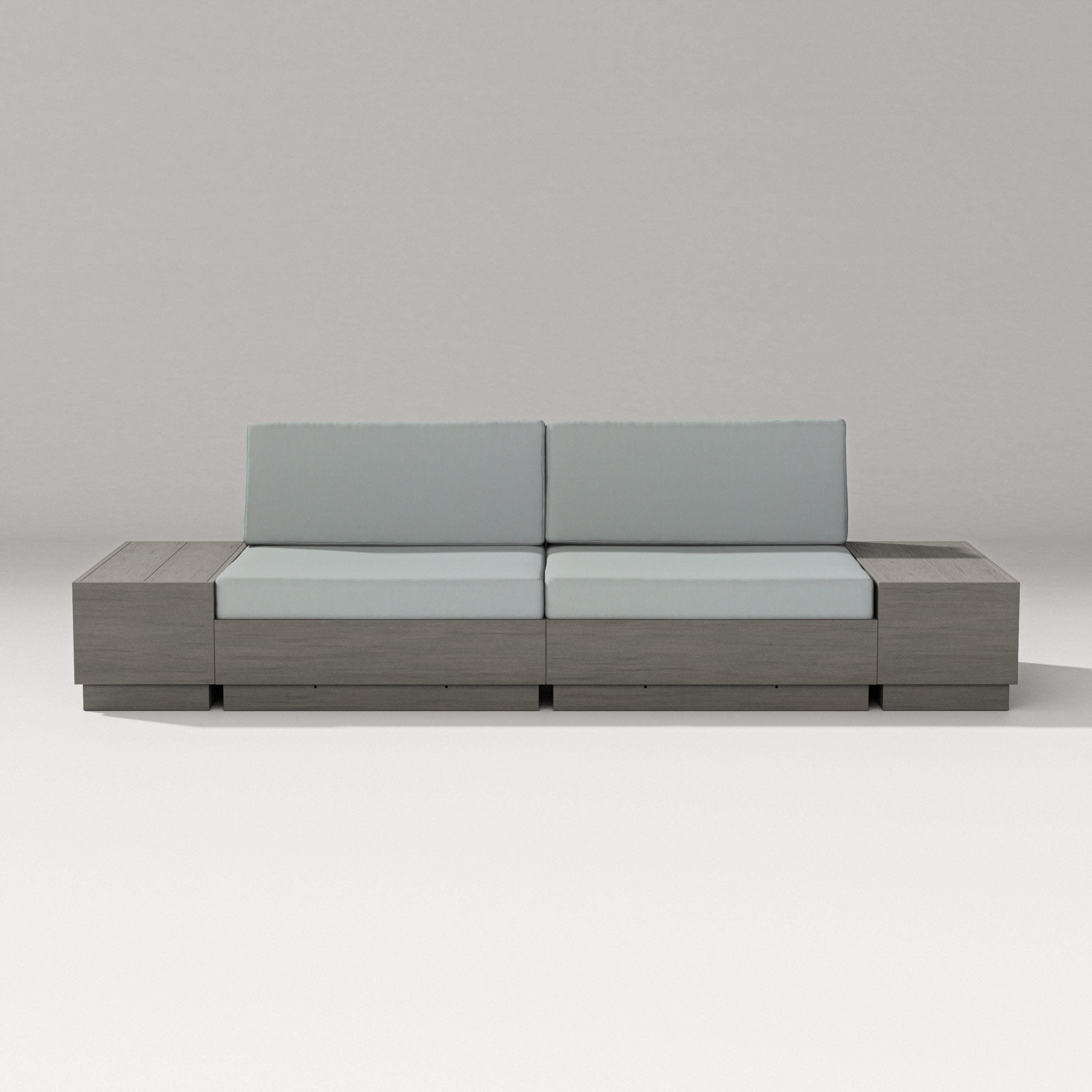 Elevate 4-Piece Loveseat Sectional in Driftwood / Spa