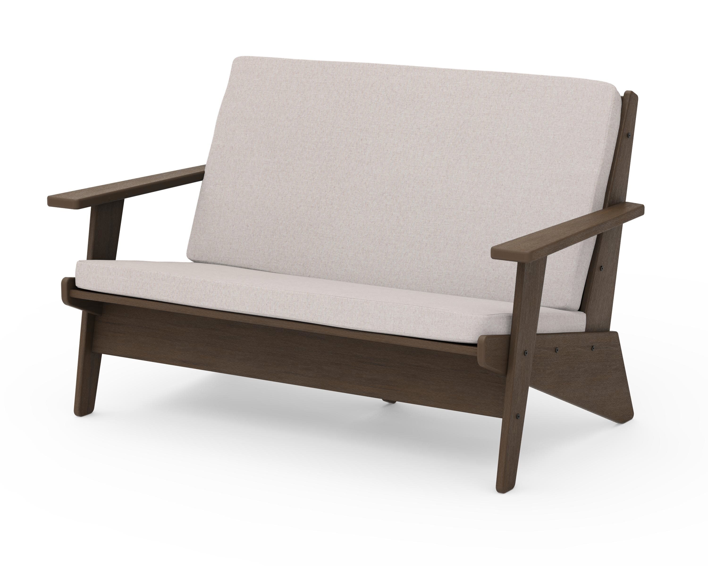 Riviera Modern Lounge Loveseat in Kona / Dune Burlap