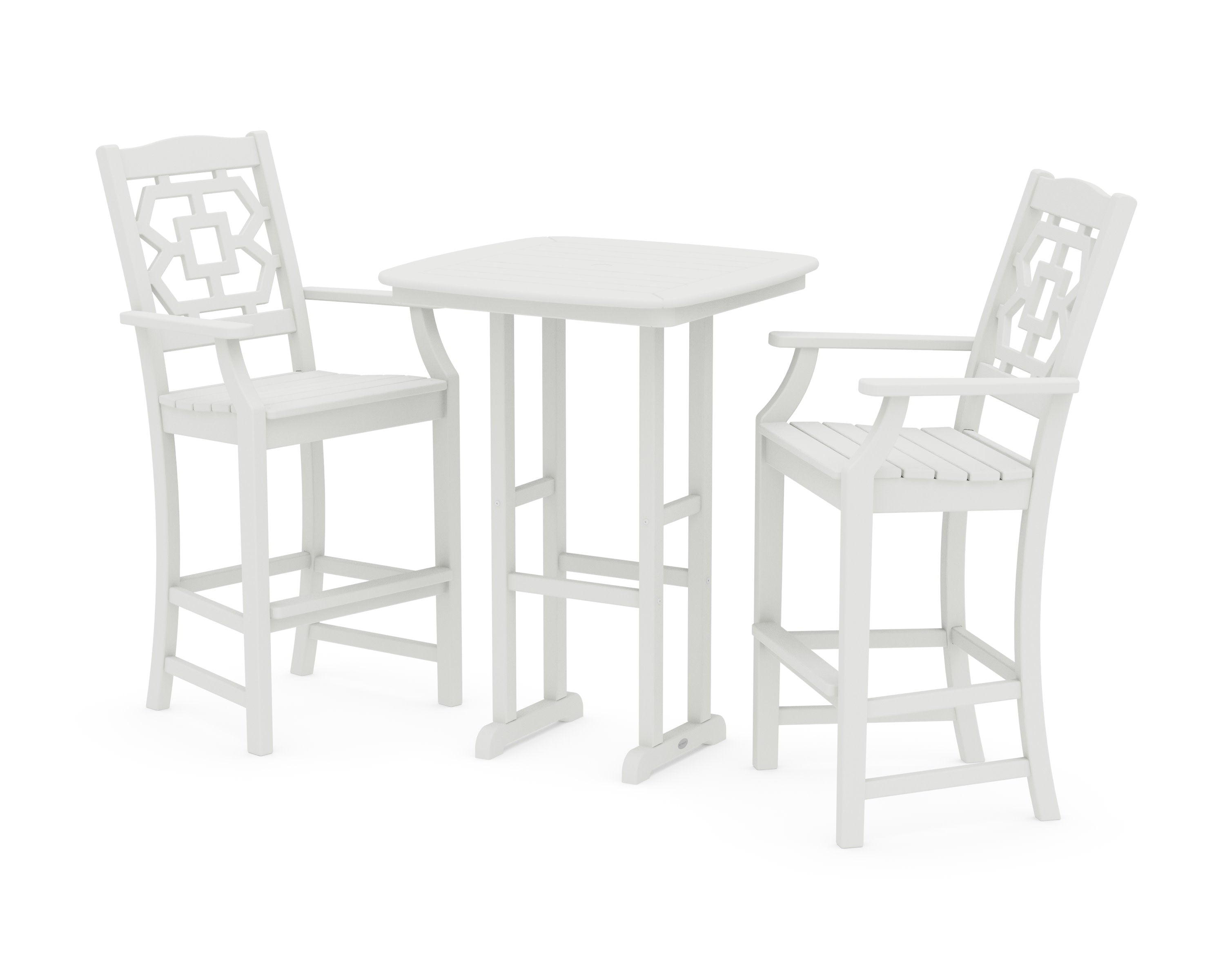 Chinoiserie 3-Piece Bar Set in Vintage White