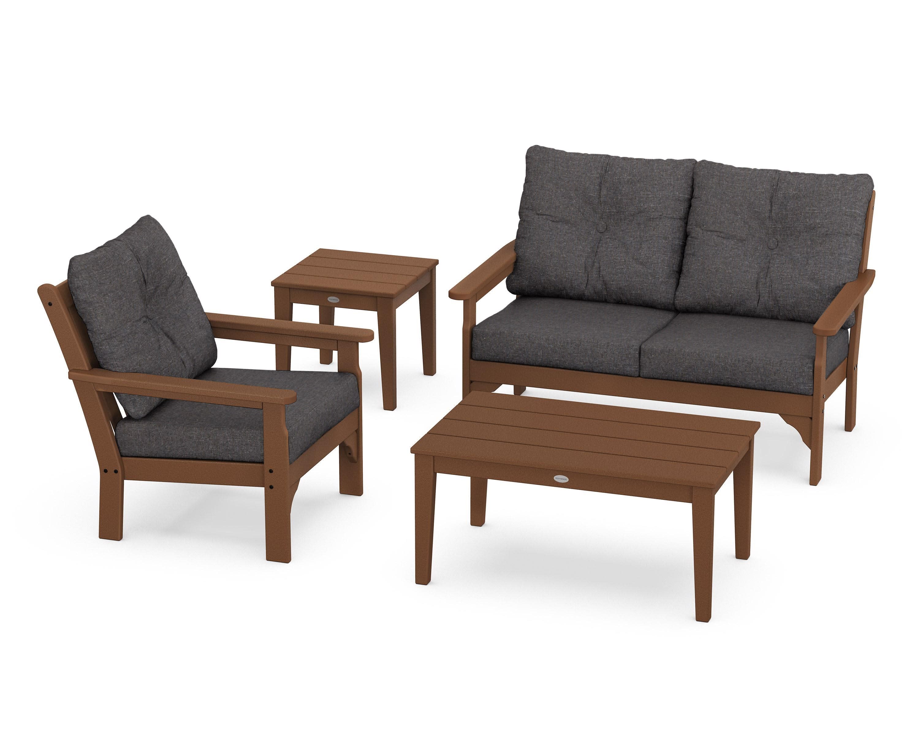 Vineyard 4-Piece Deep Seating Set in Teak / Ash Charcoal