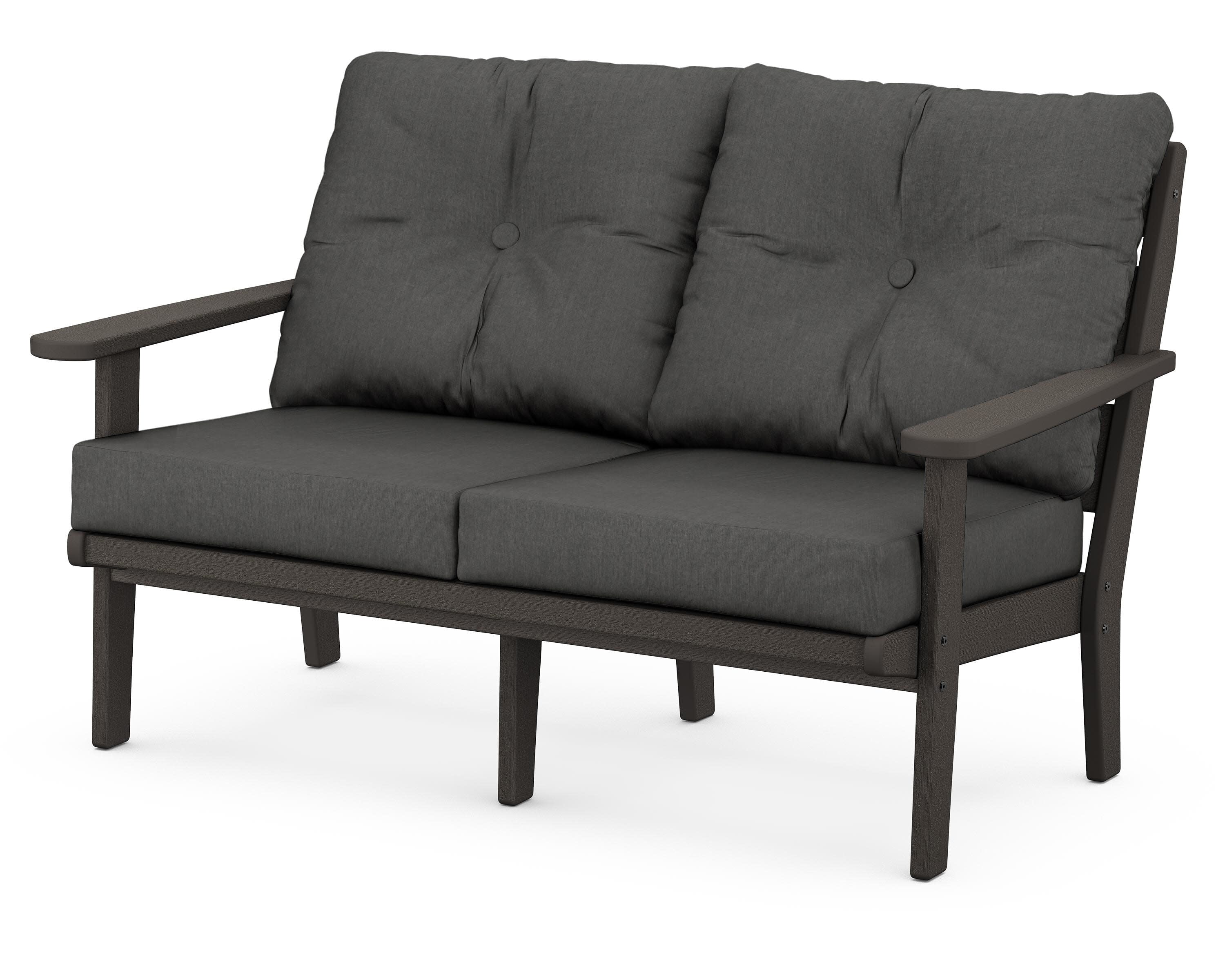 Lakeside Deep Seating Loveseat in Vintage Coffee / Spectrum Carbon