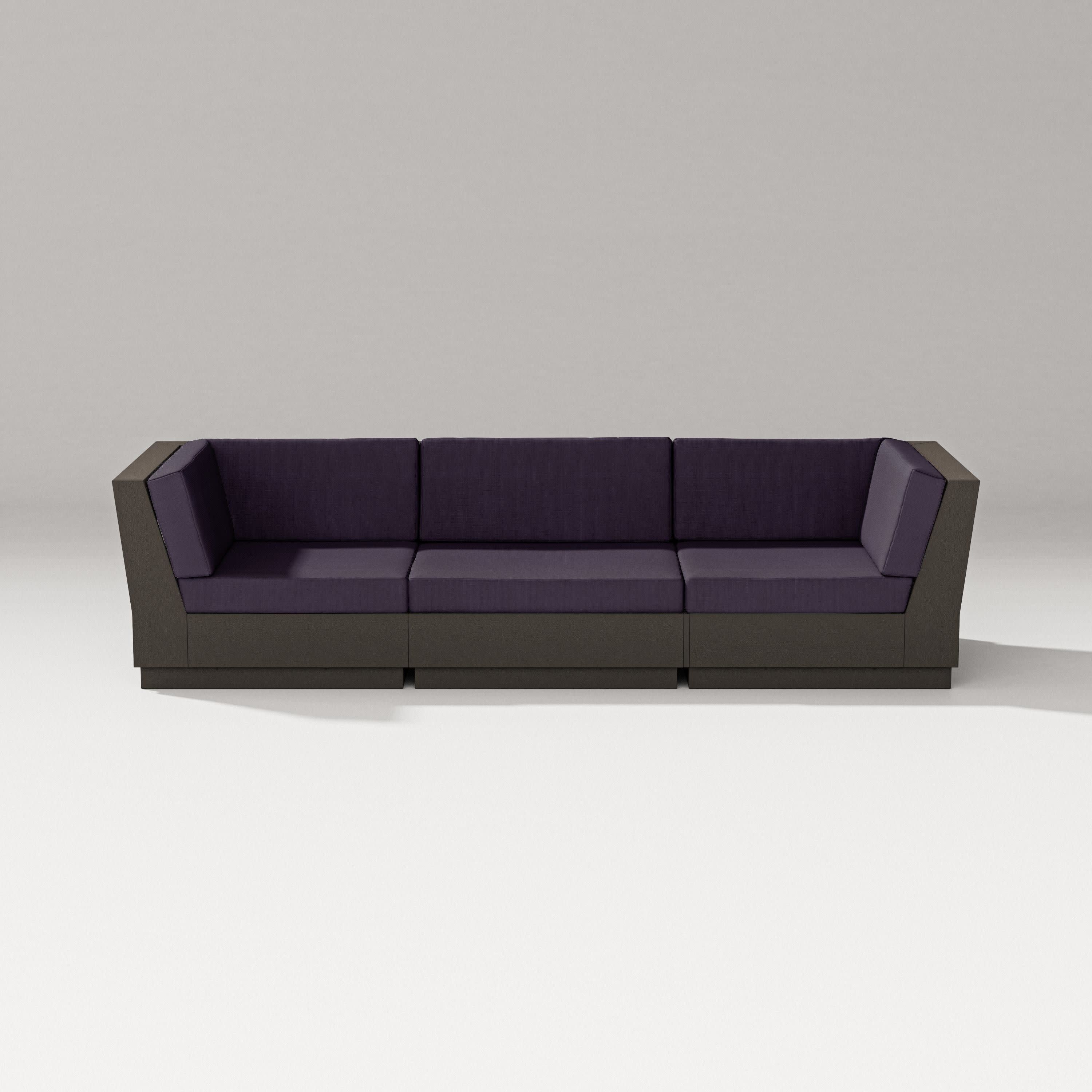 Elevate Sofa Sectional in Vintage Coffee / Navy Linen