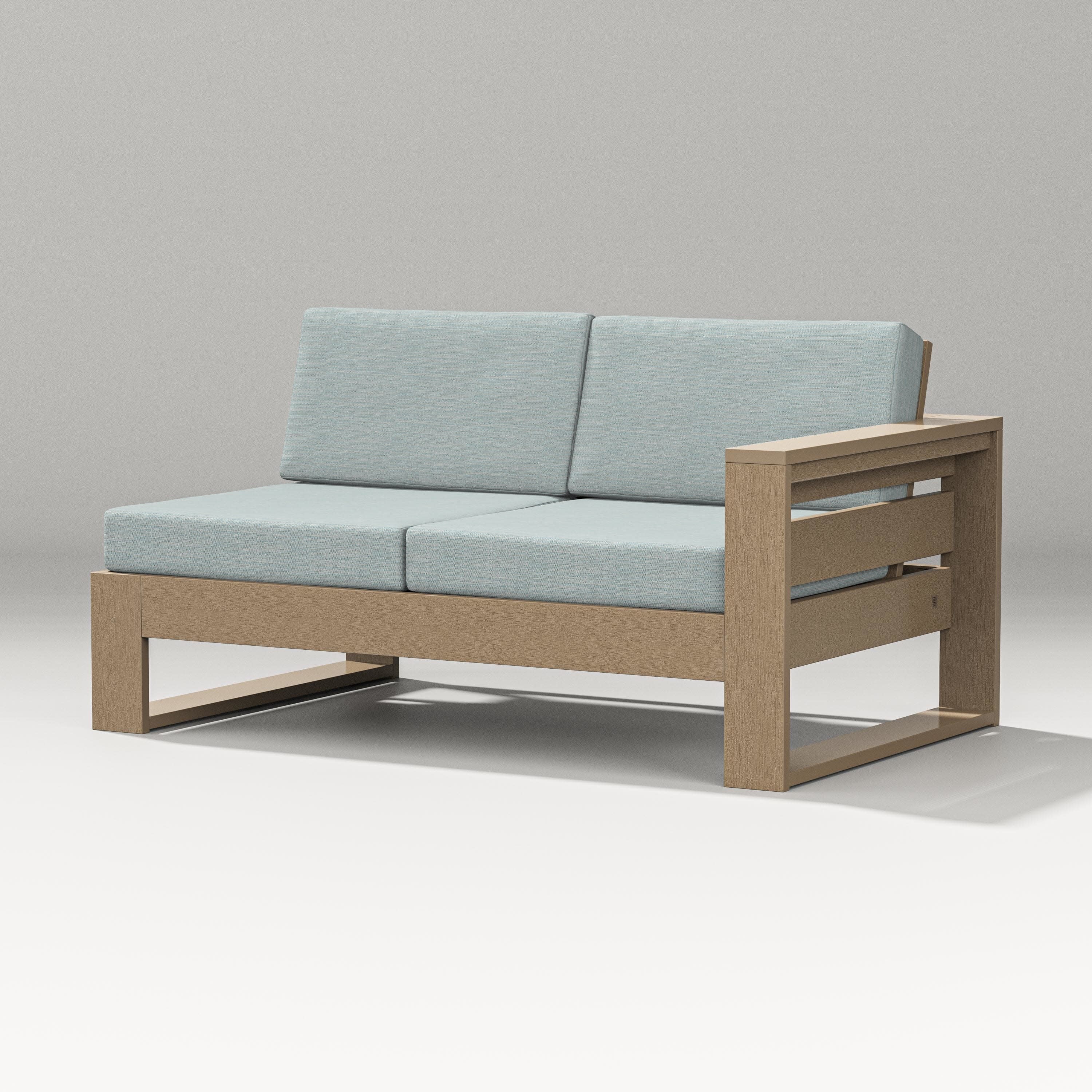 Latitude Modular Right Arm Loveseat in Vintage Sahara / Soothe Mist