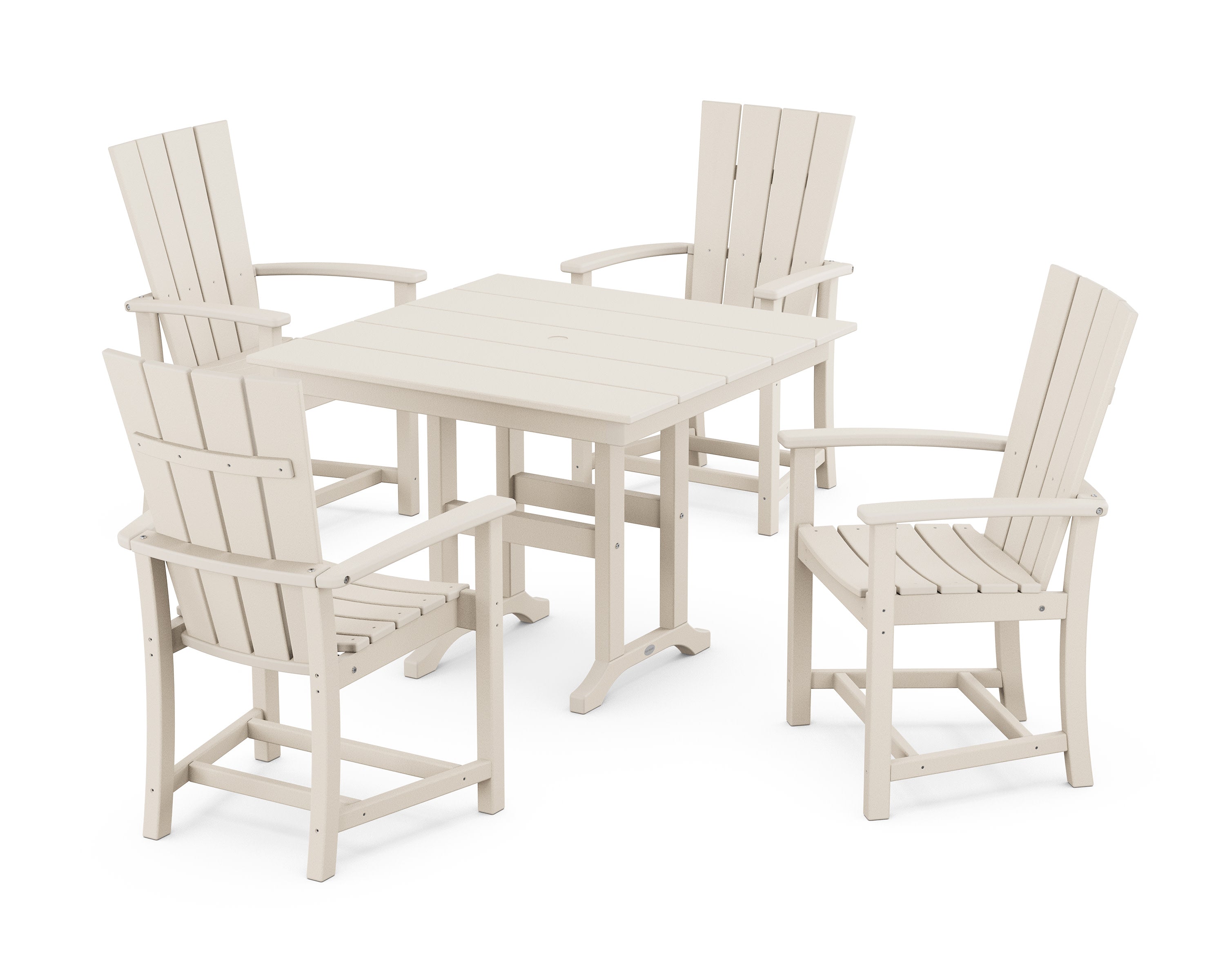 Quattro 5-Piece Farmhouse Dining Set in Sand