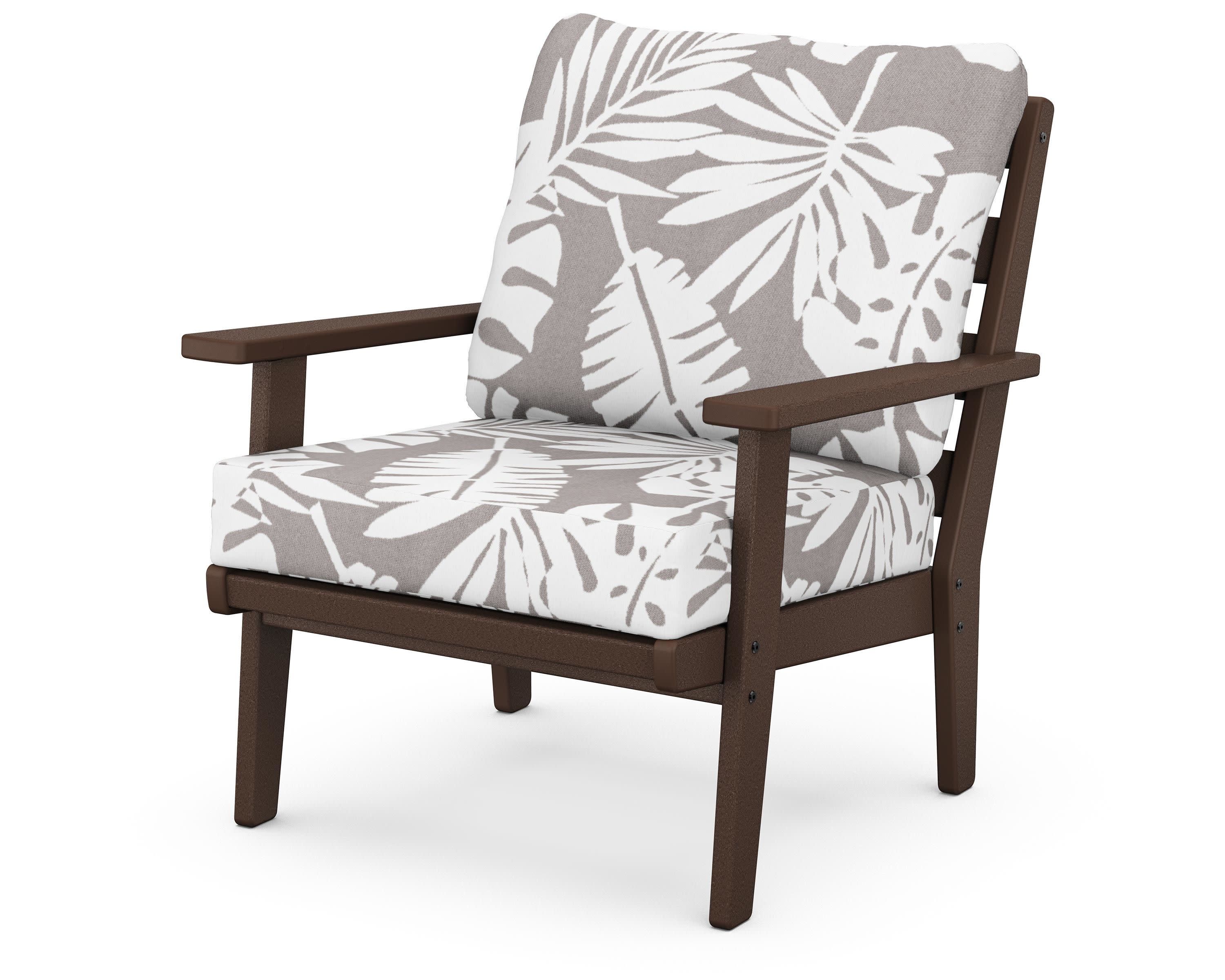 Grant Park Deep Seating Chair in Mahogany / Leaf Grey Mist