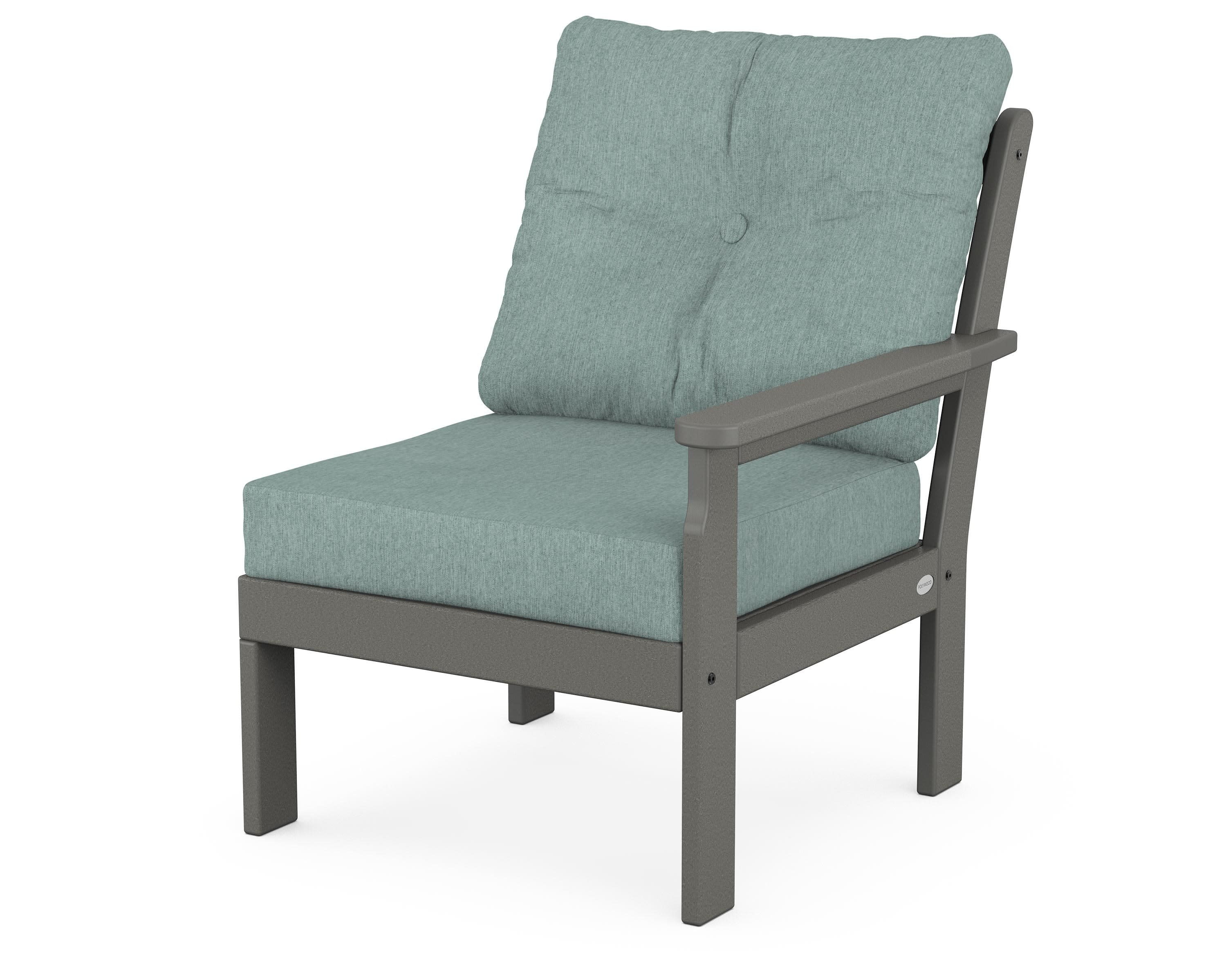Vineyard Modular Right Arm Chair in Slate Grey / Glacier Spa