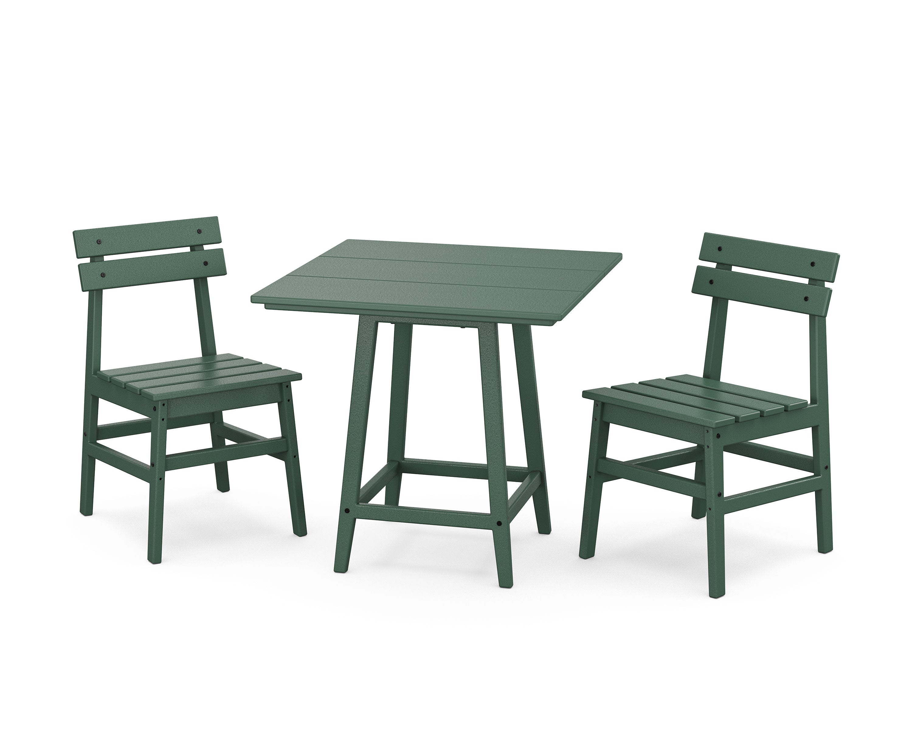 Modern Studio Plaza Chair 3-Piece Bistro Dining Set in Green