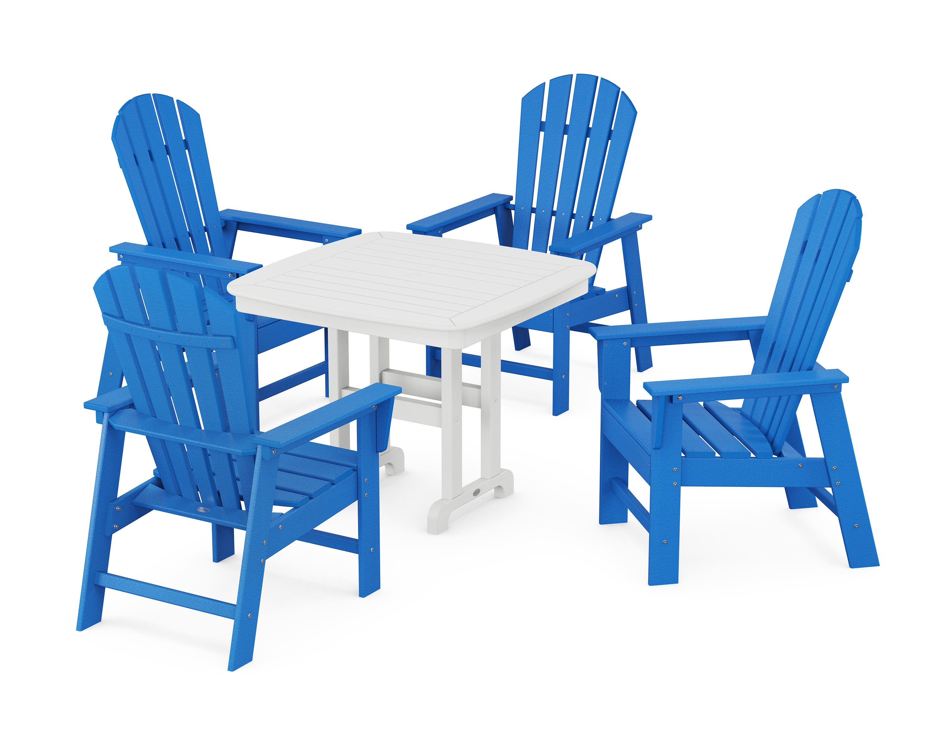 South Beach 5-Piece Dining Set in Pacific Blue / White