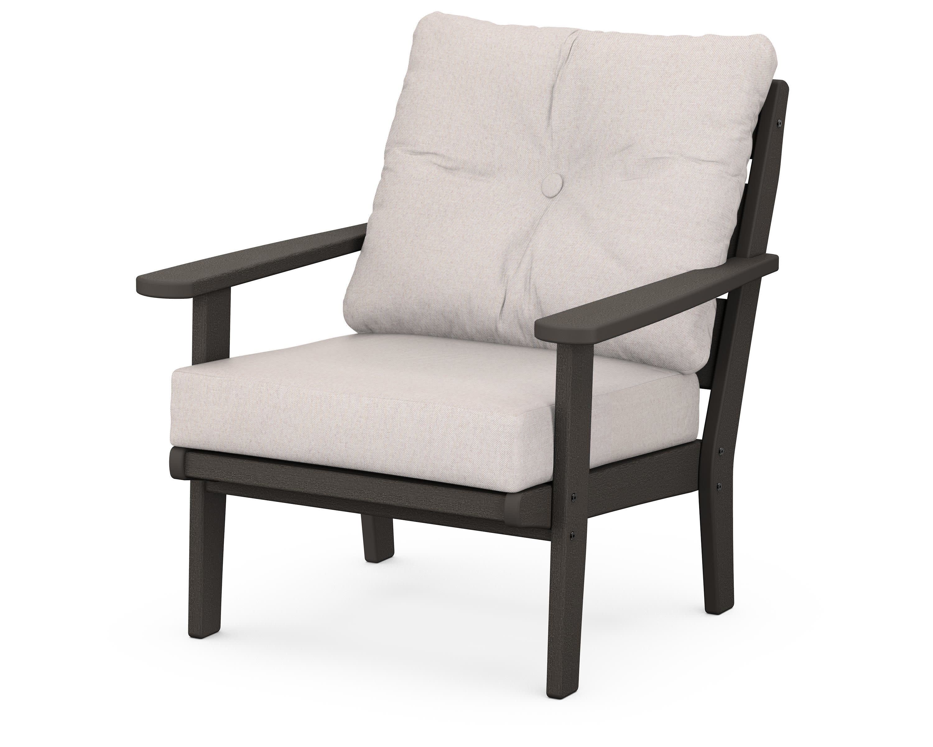 Lakeside Deep Seating Chair in Vintage Coffee / Dune Burlap