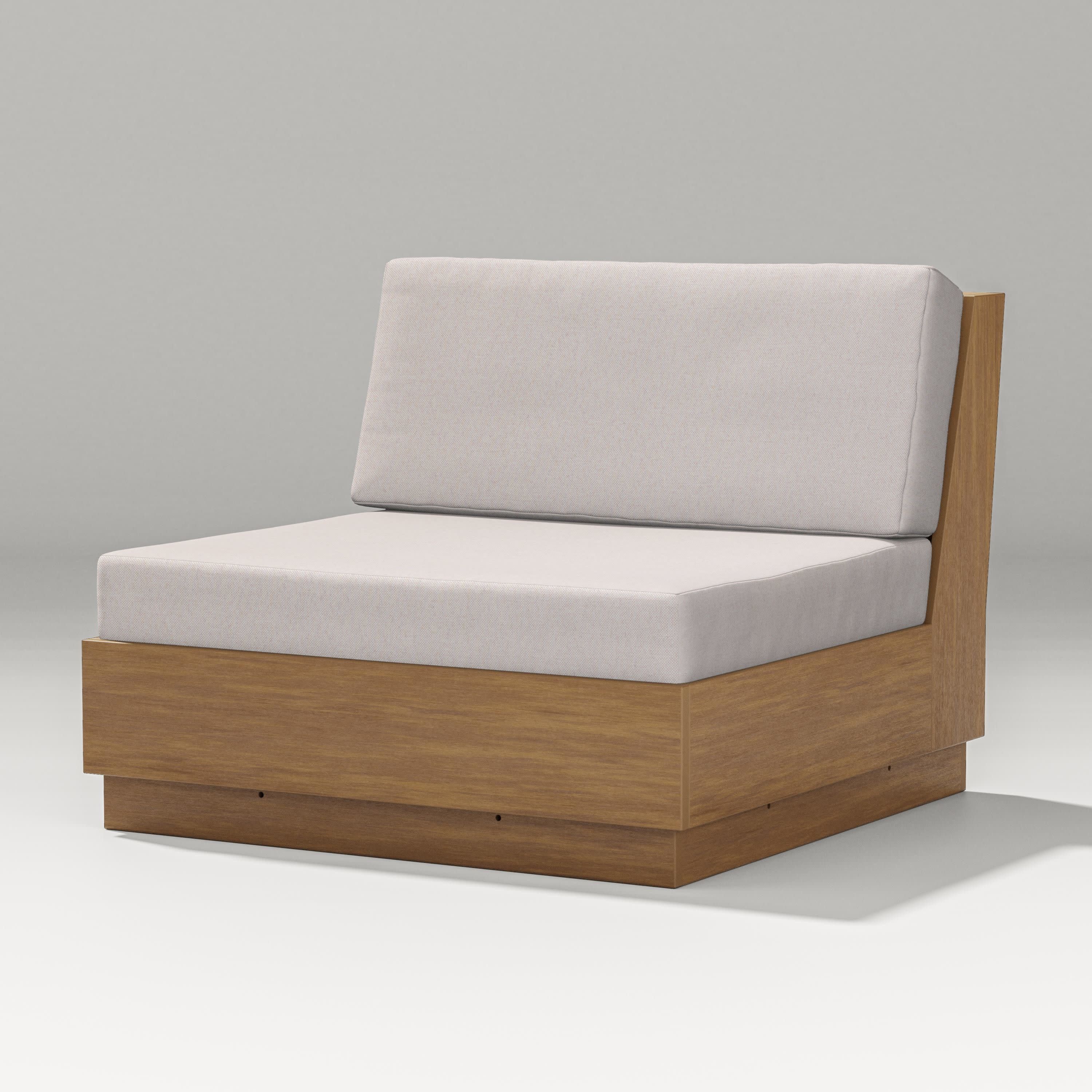 Elevate Modular Armless Chair in Natural / Dune Burlap