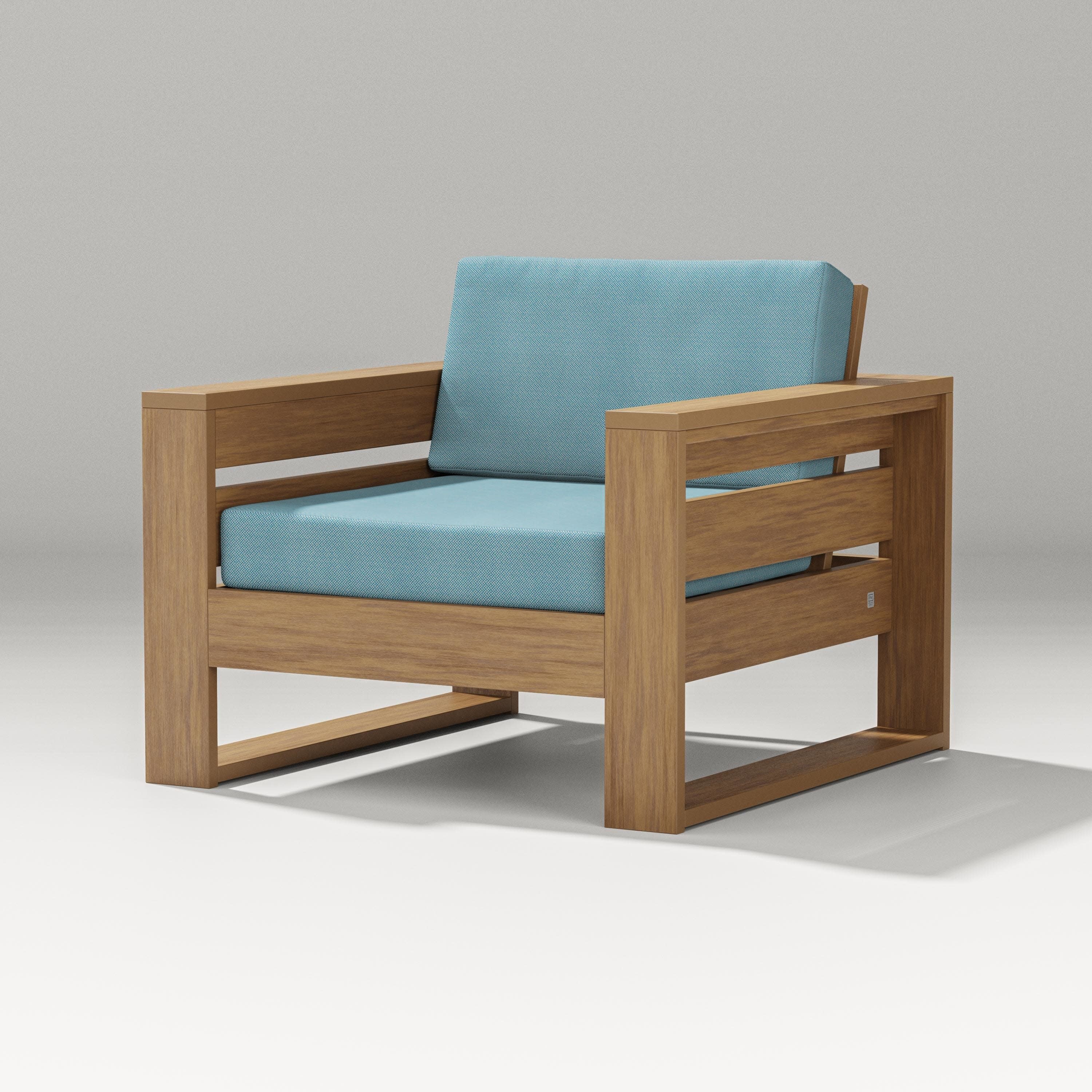 Latitude Lounge Chair in Natural / Lattice Sky Blue