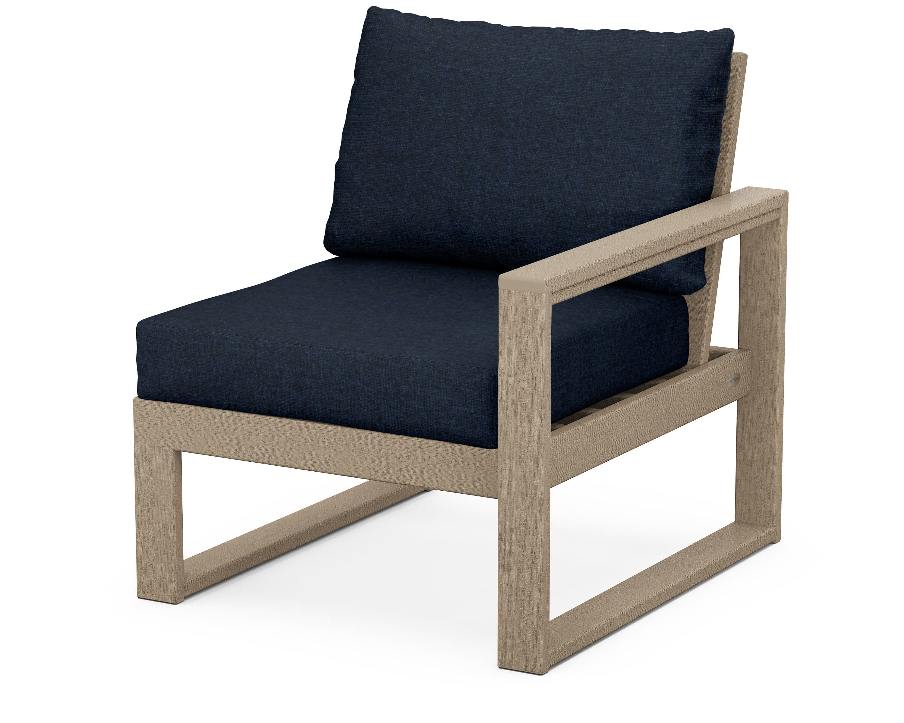 EDGE Modular Right Arm Chair in Vintage Sahara / Marine Indigo