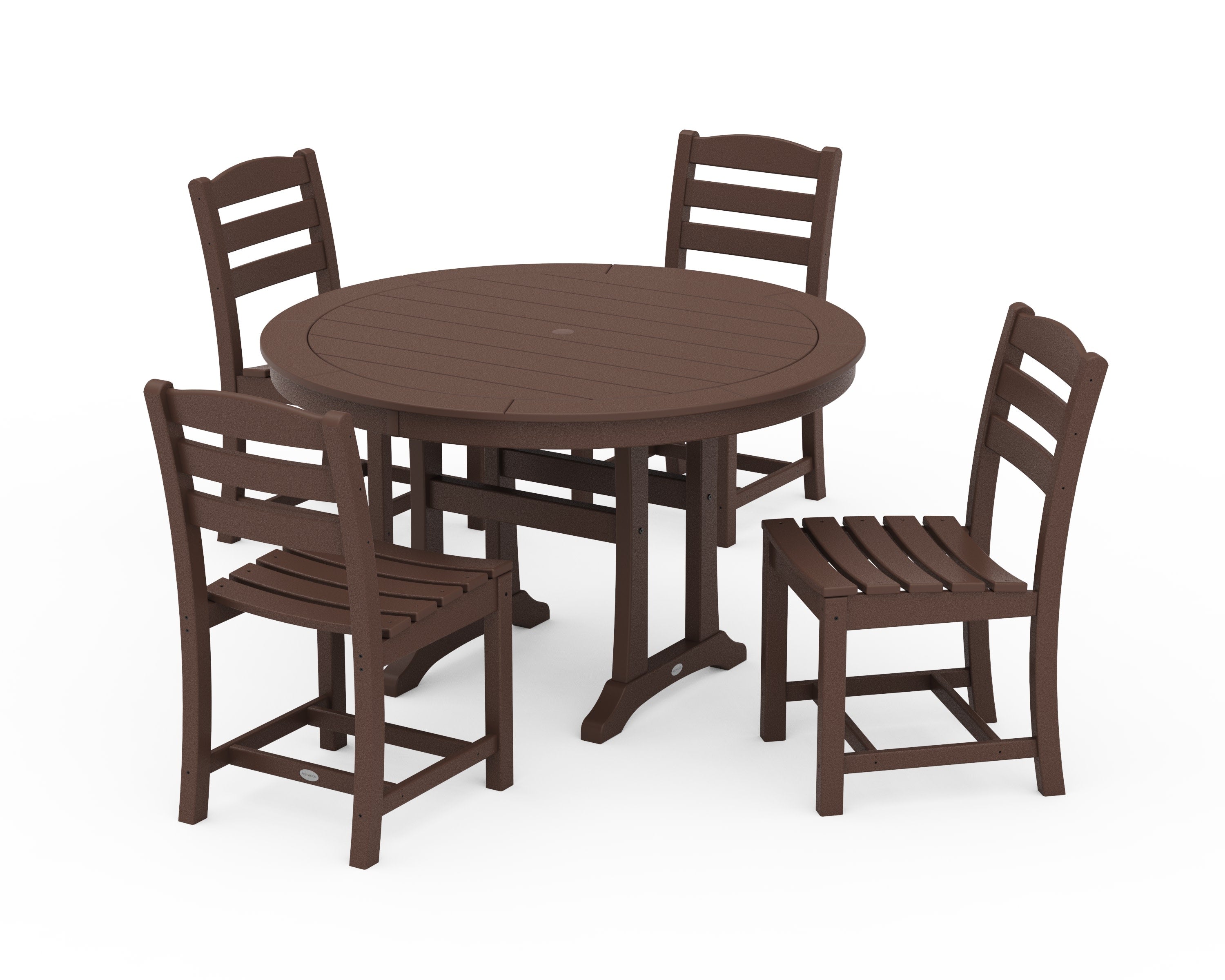 La Casa Caf 5-Piece Side Chair Dining Set in Mahogany