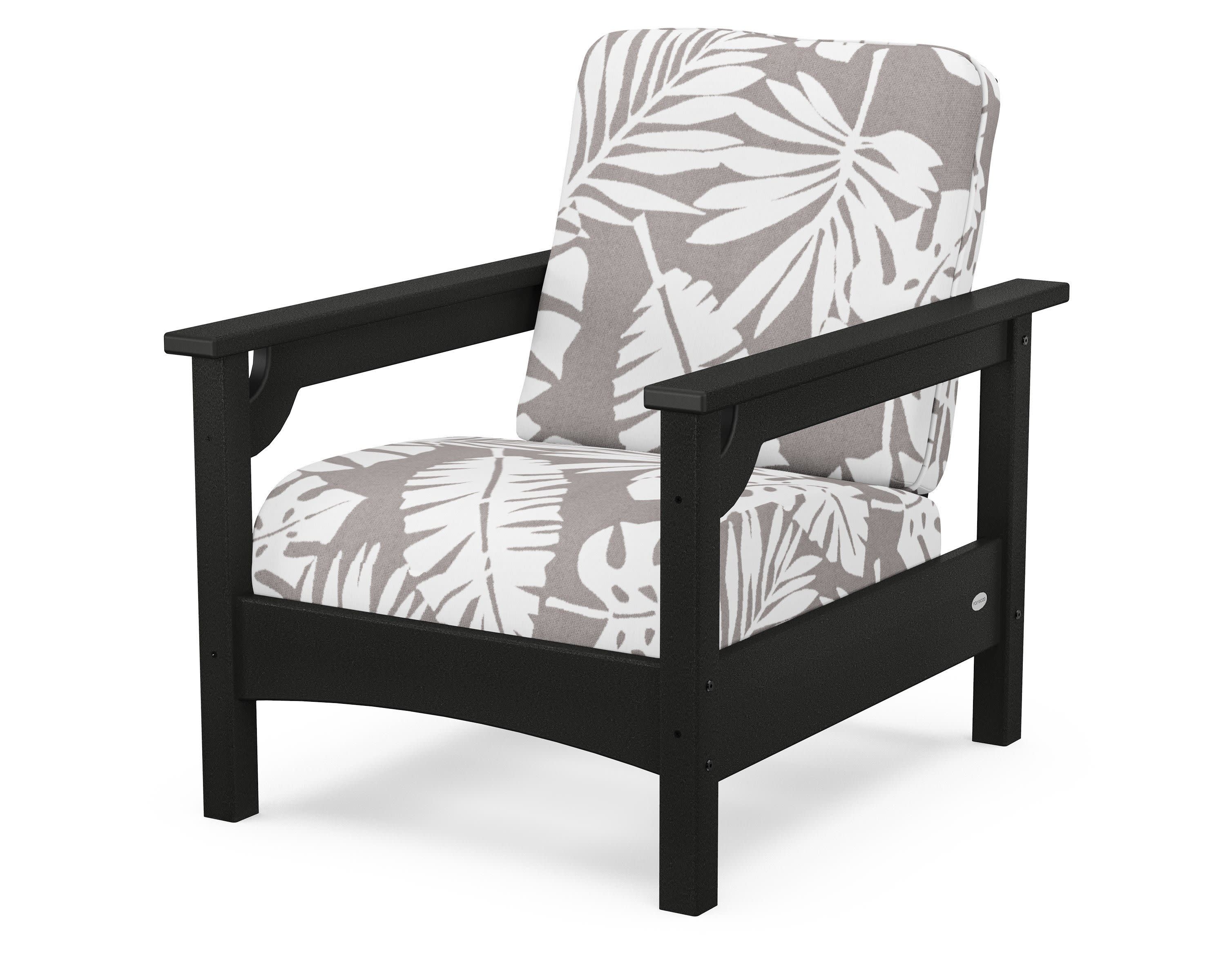 Club Chair in Black / Leaf Grey Mist