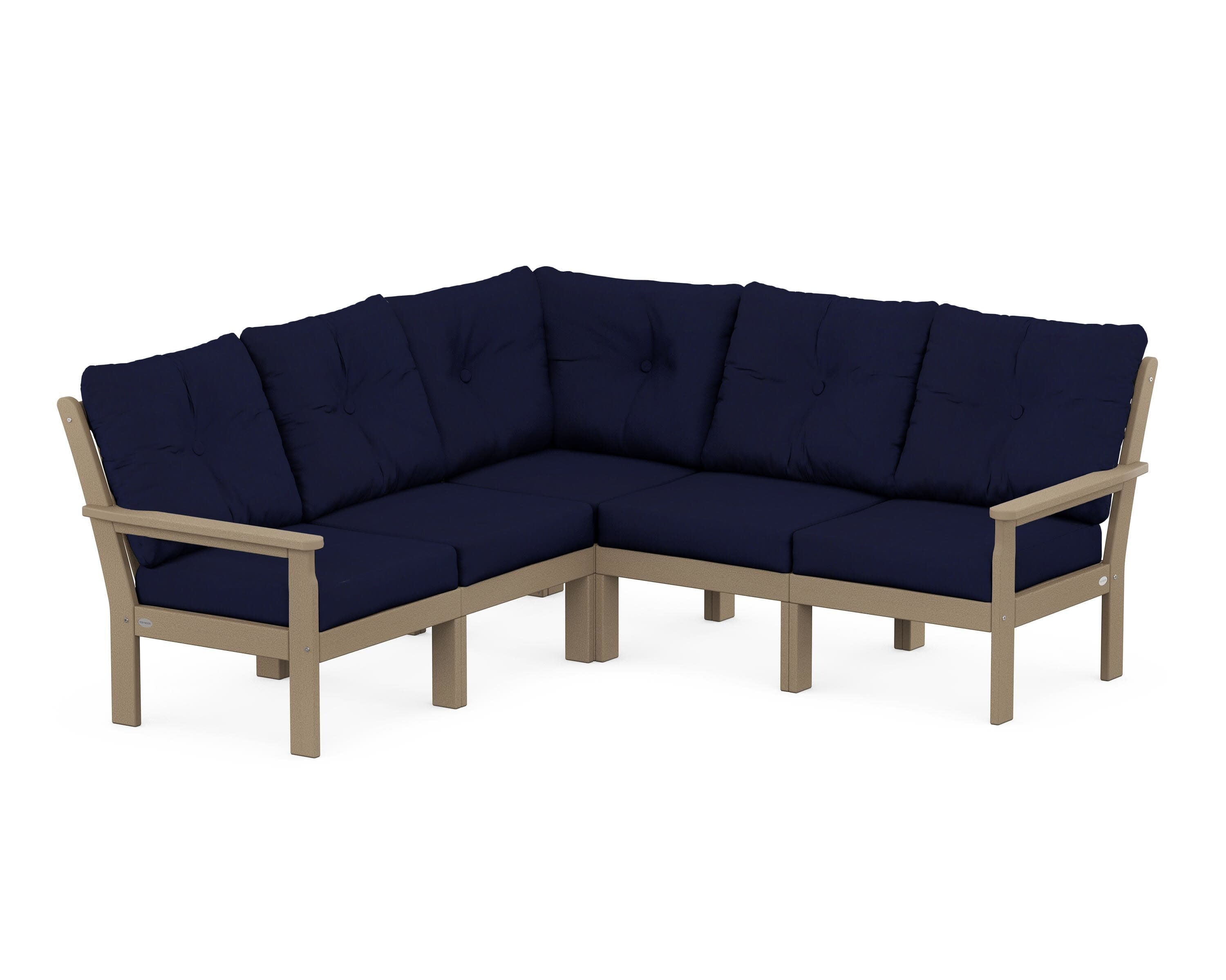 Vineyard 5-Piece Sectional in Vintage Sahara / Navy