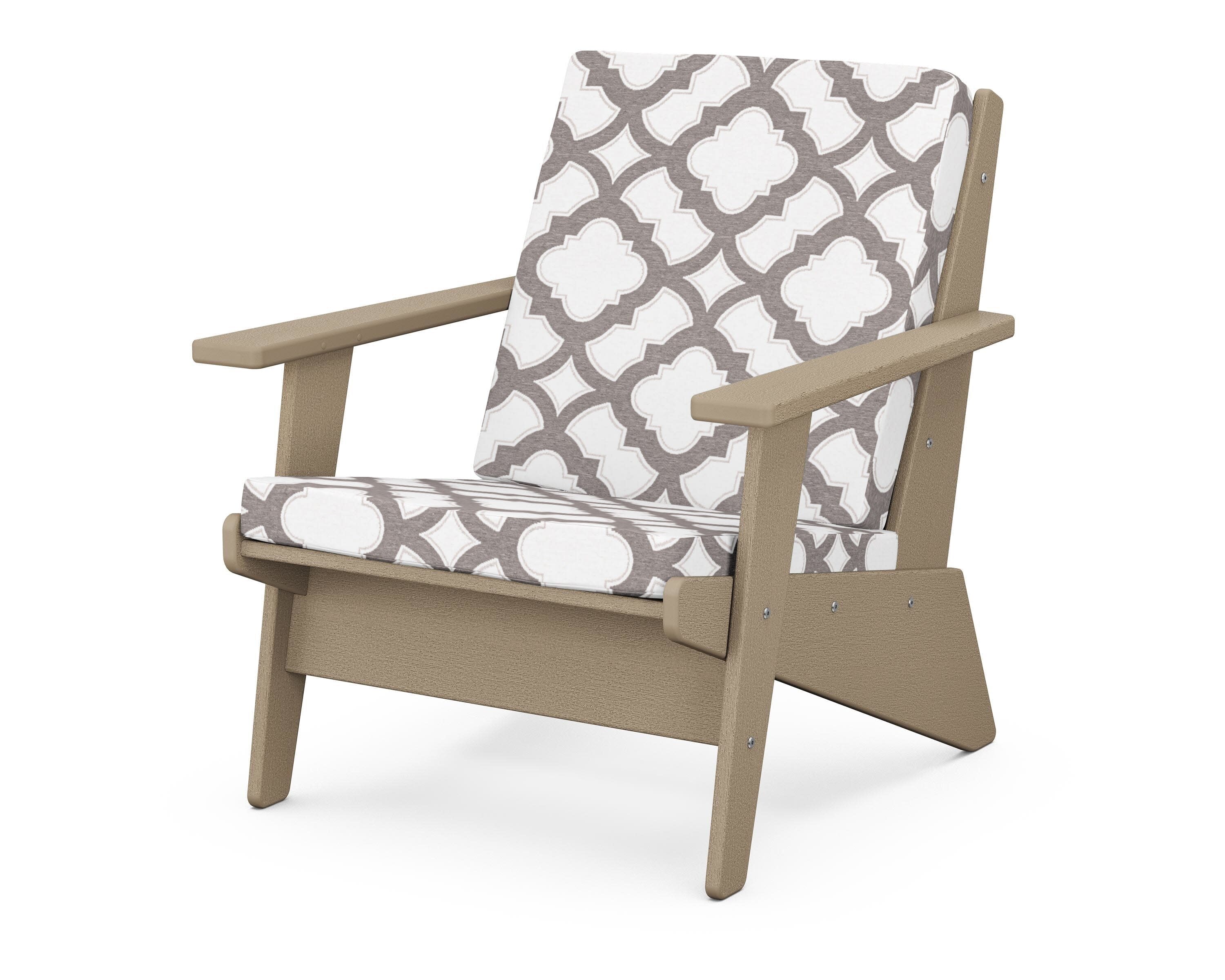 Riviera Modern Lounge Chair in Vintage Sahara / Trellis Grey Mist