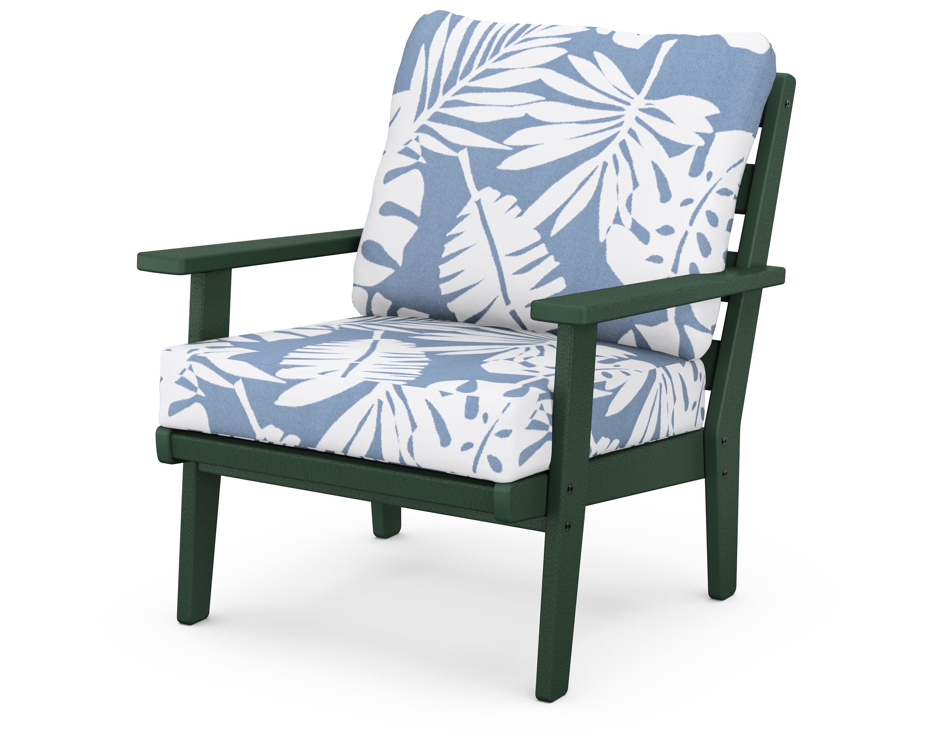 Grant Park Deep Seating Chair in Green / Leaf Sky Blue