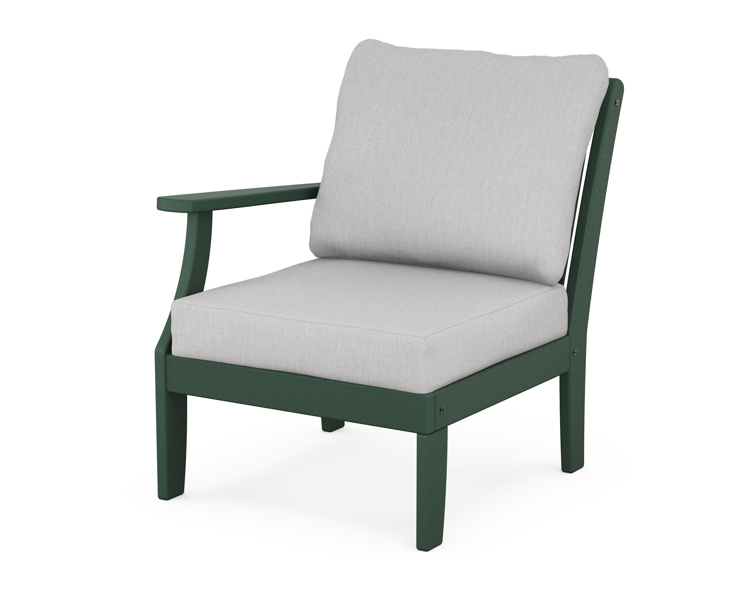 Braxton Modular Left Arm Chair in Green / Granite