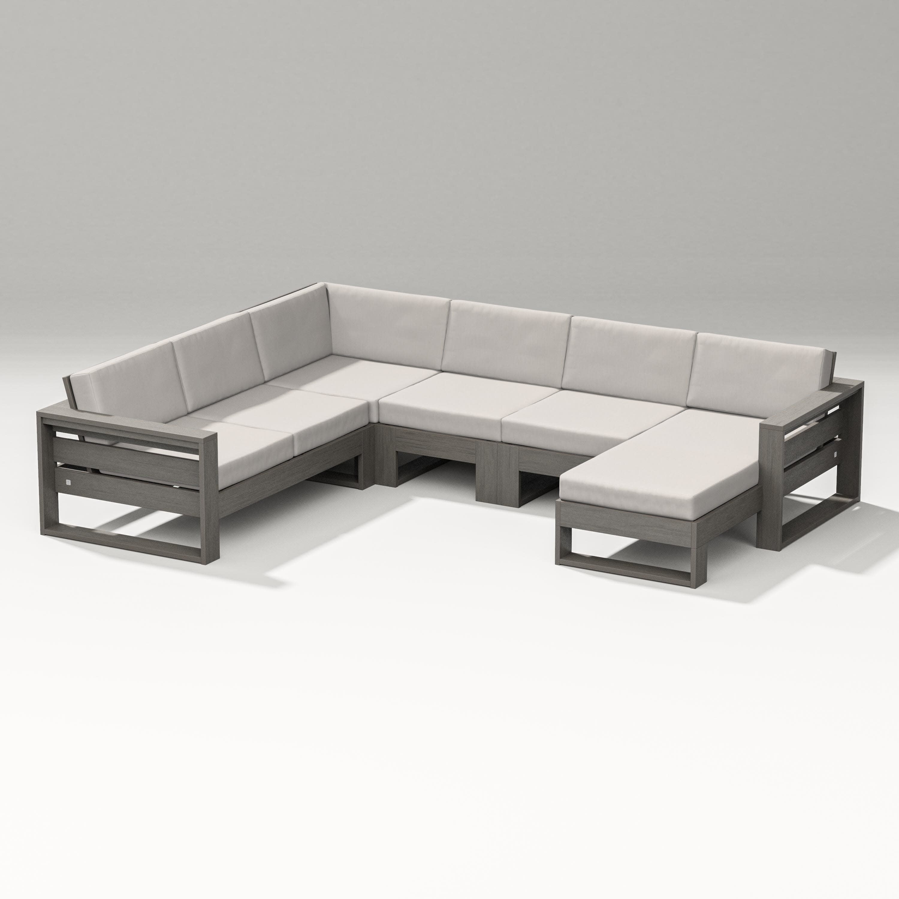 Latitude Corner Sectional with Right Chaise in Driftwood / Cast Ash