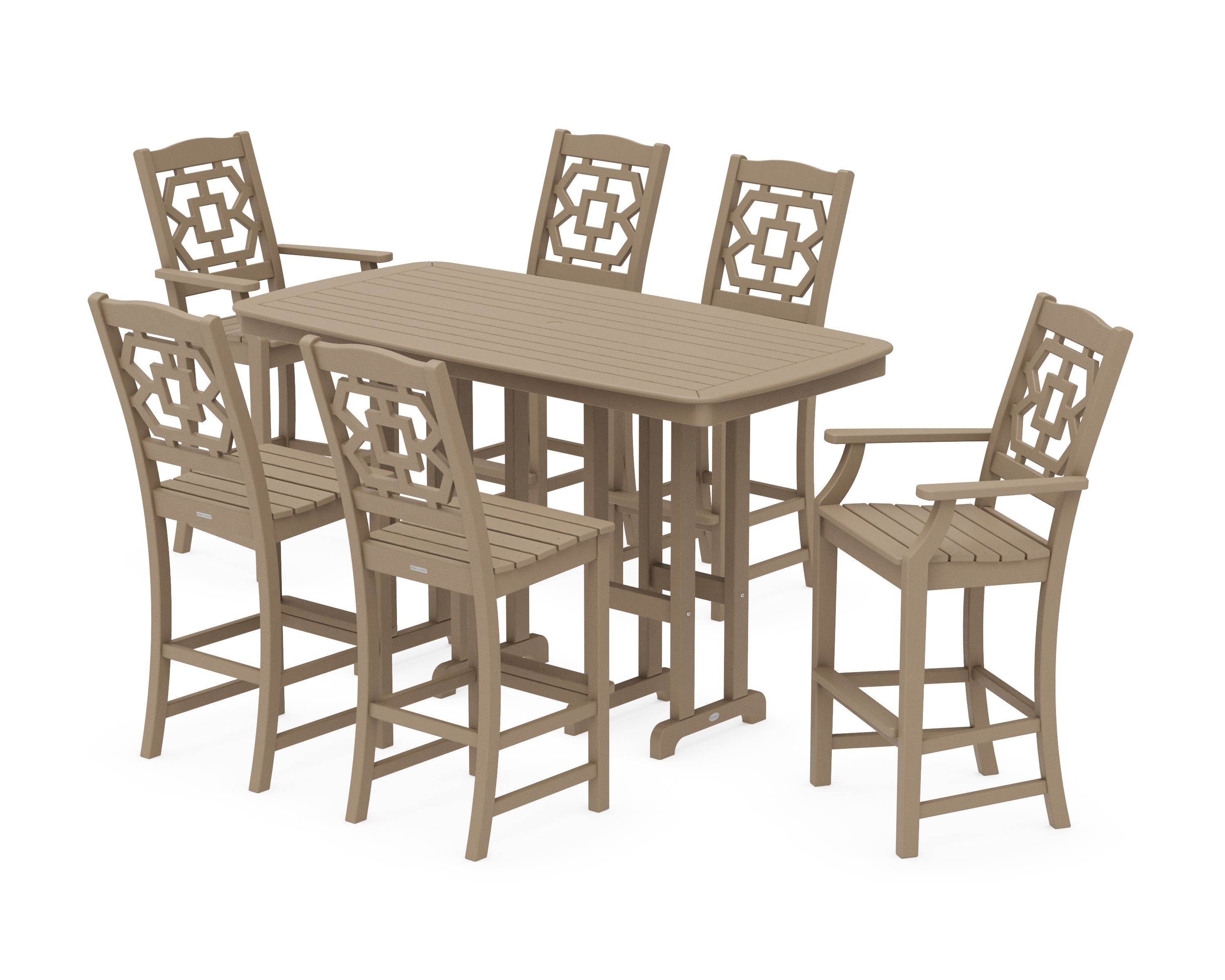 Chinoiserie 7-Piece Bar Set in Vintage Sahara