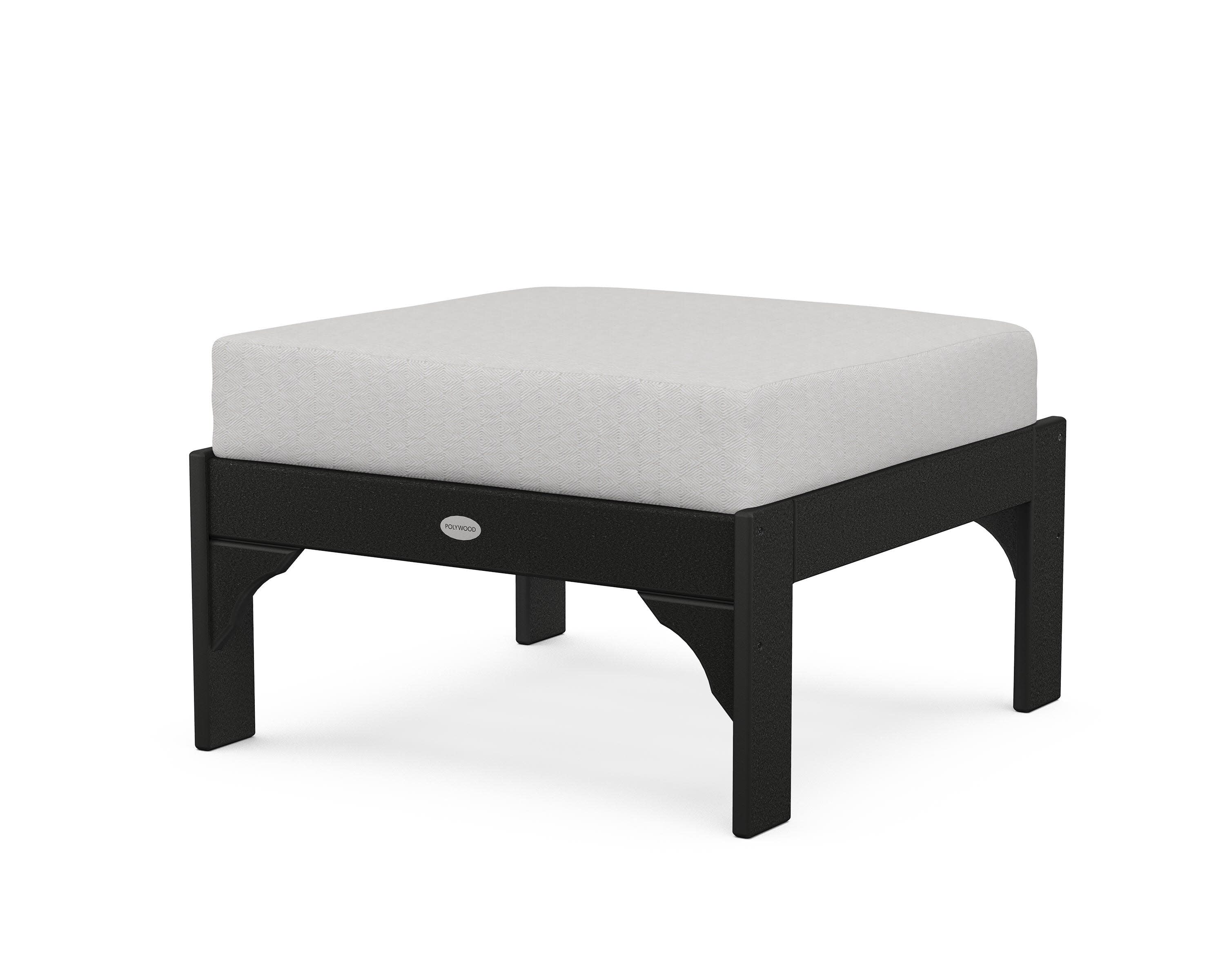 Vineyard Deep Seating Ottoman in Black / Diamond in the Rough