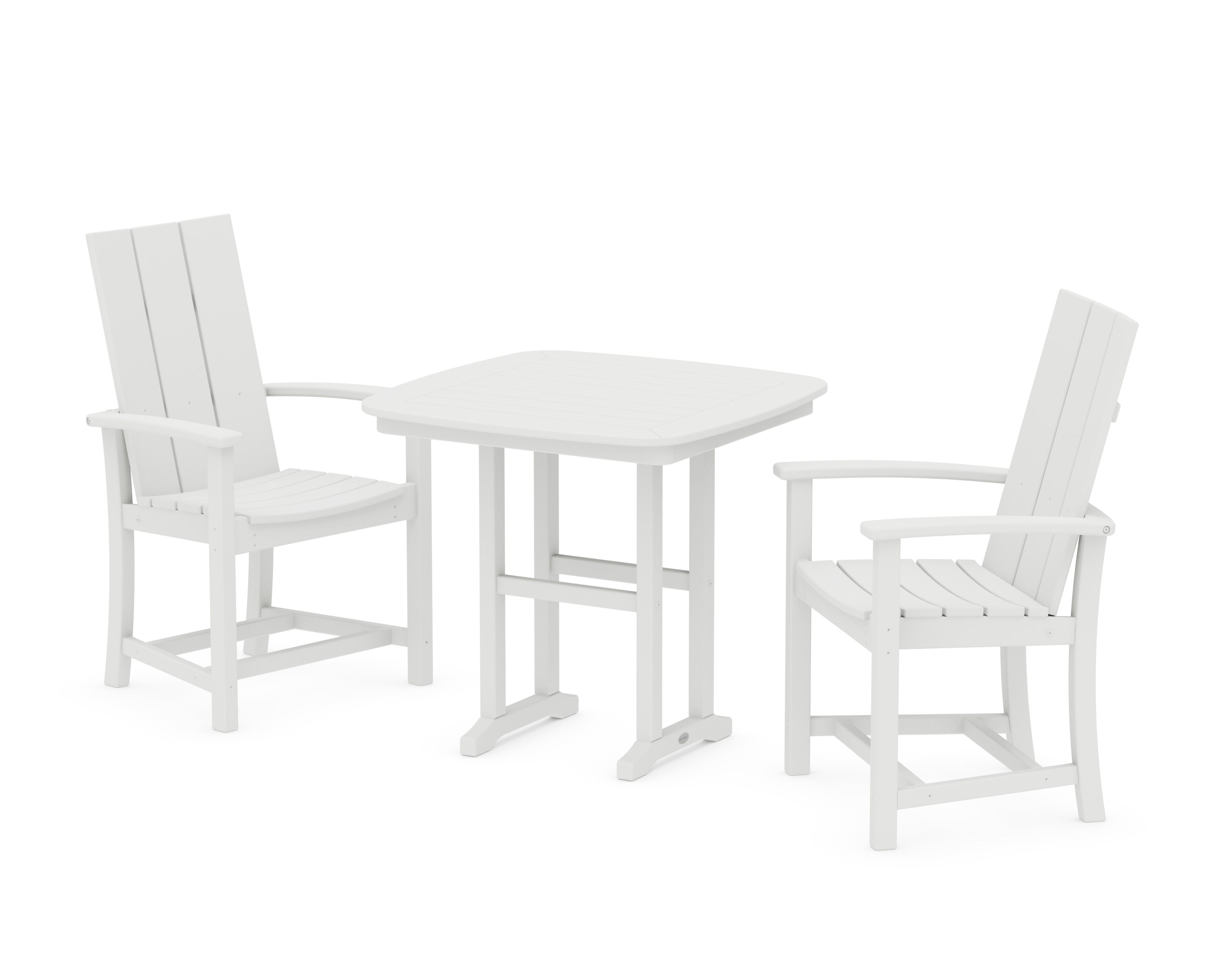Modern Adirondack 3-Piece Dining Set in White