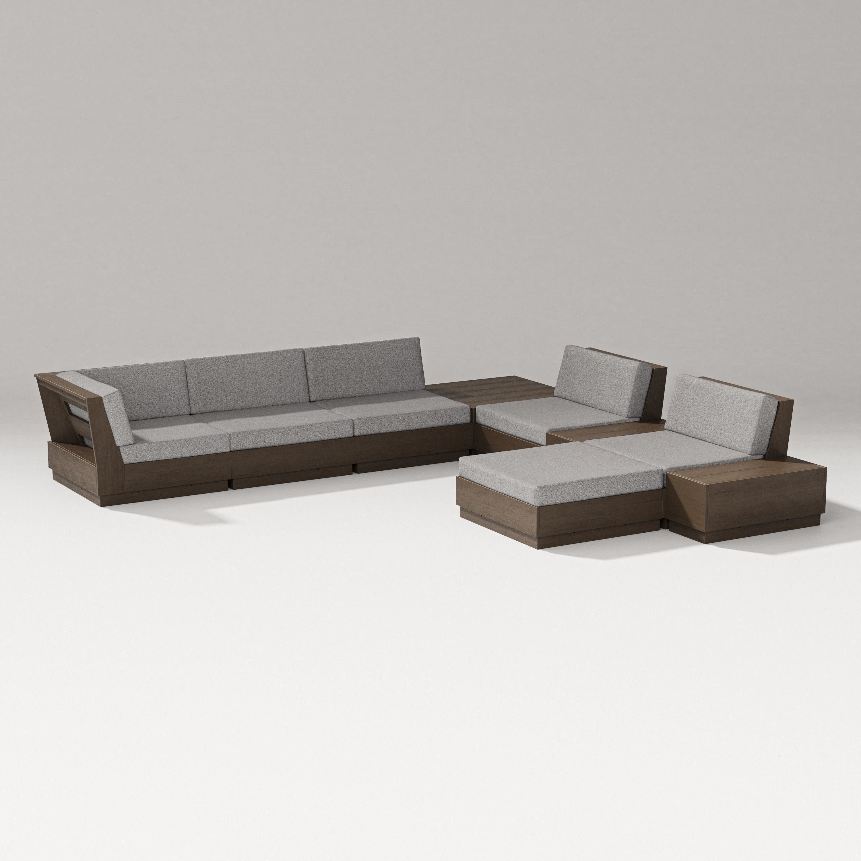 Elevate 9-Piece Conversation Sectional in Kona / Grey Mist