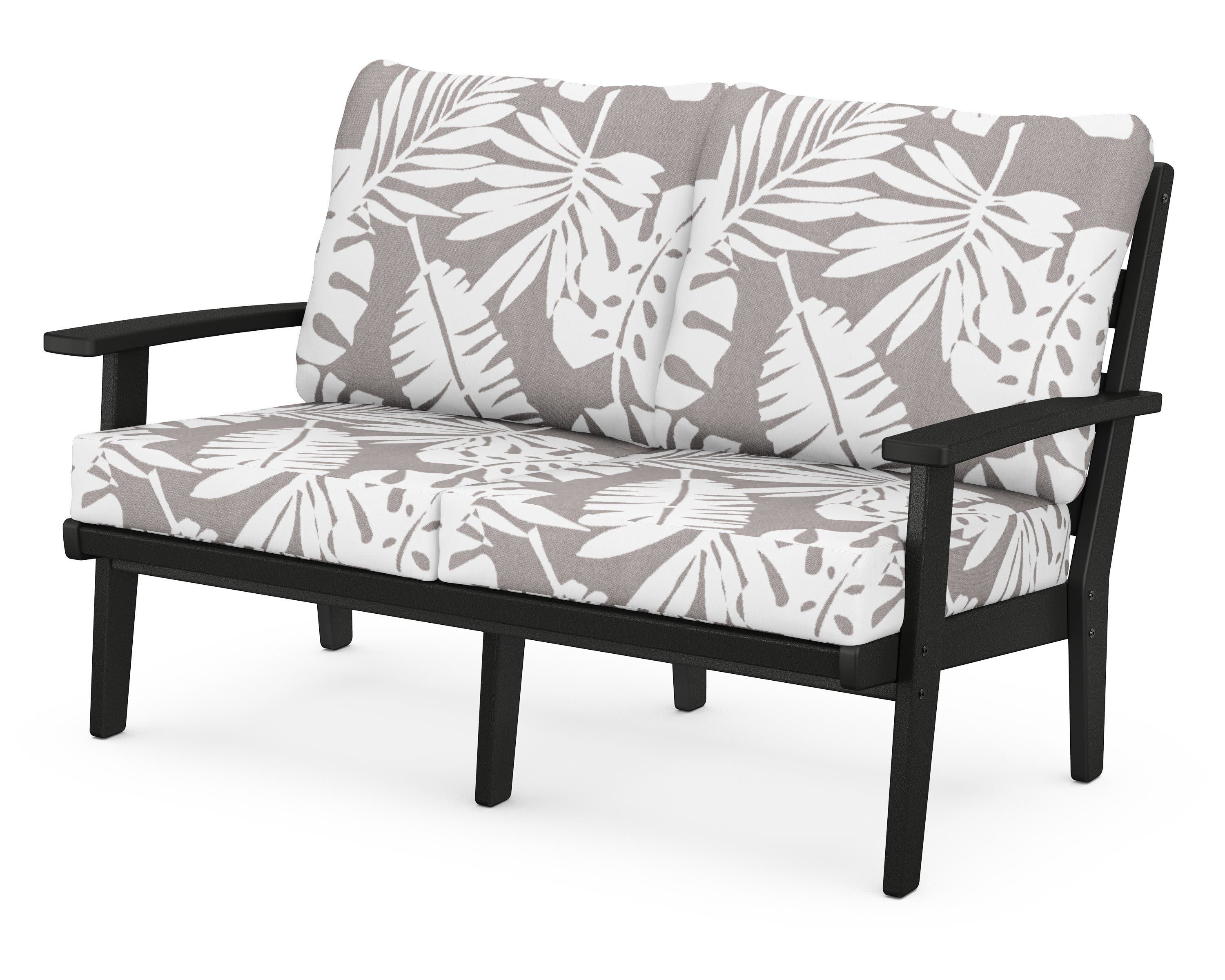 Grant Park Deep Seating Loveseat in Black / Leaf Grey Mist