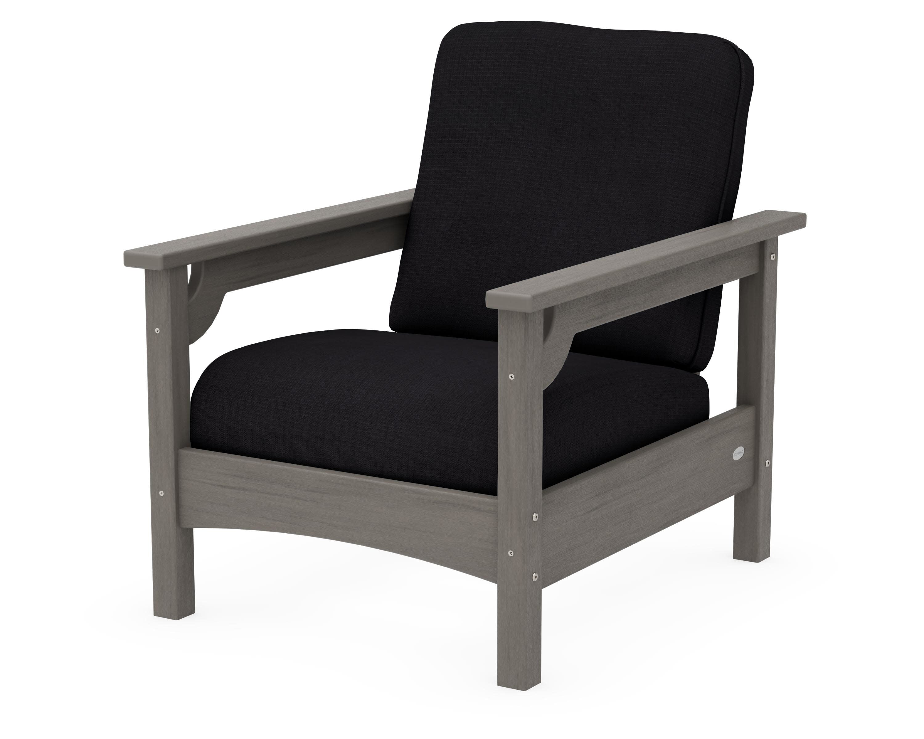 Club Chair in Driftwood / Midnight Linen