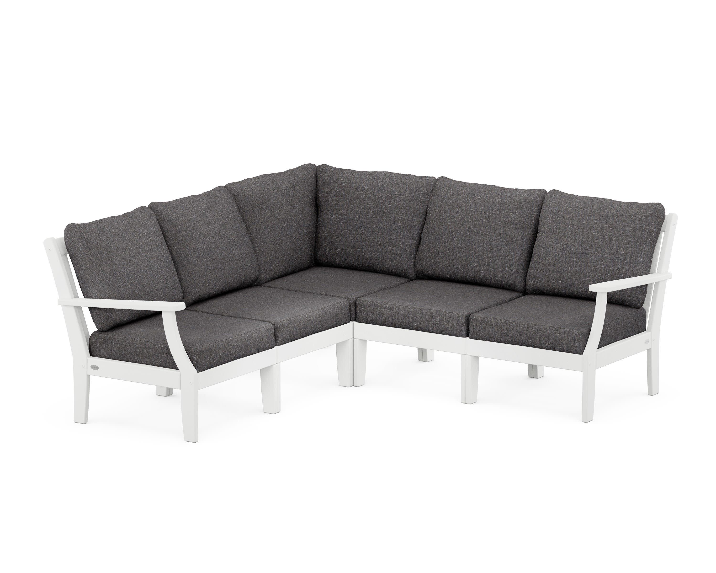 Braxton Modular 5-Piece Deep Seating Set in White / Ash Charcoal