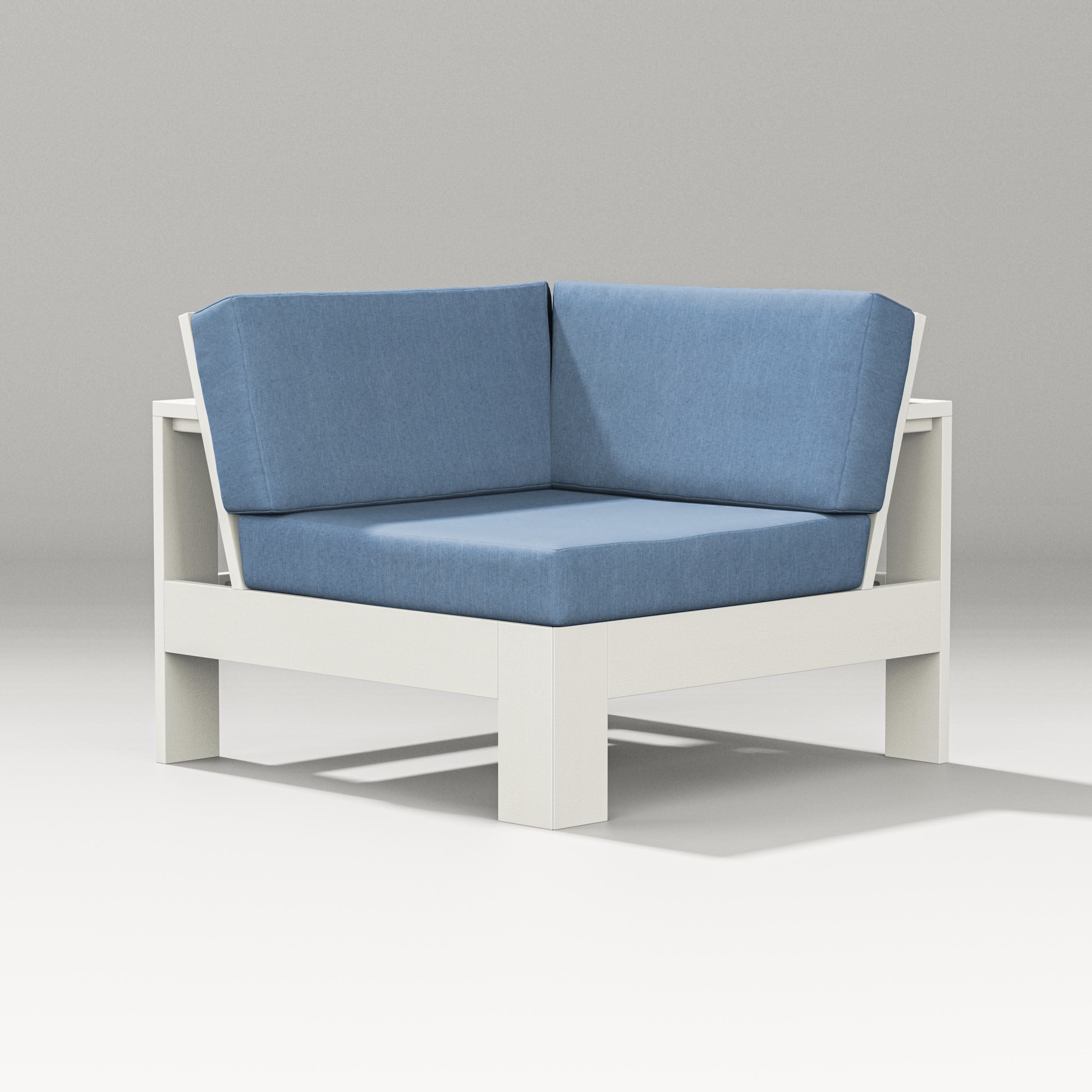 Latitude Modular Corner Chair in Vintage White / Sky Blue