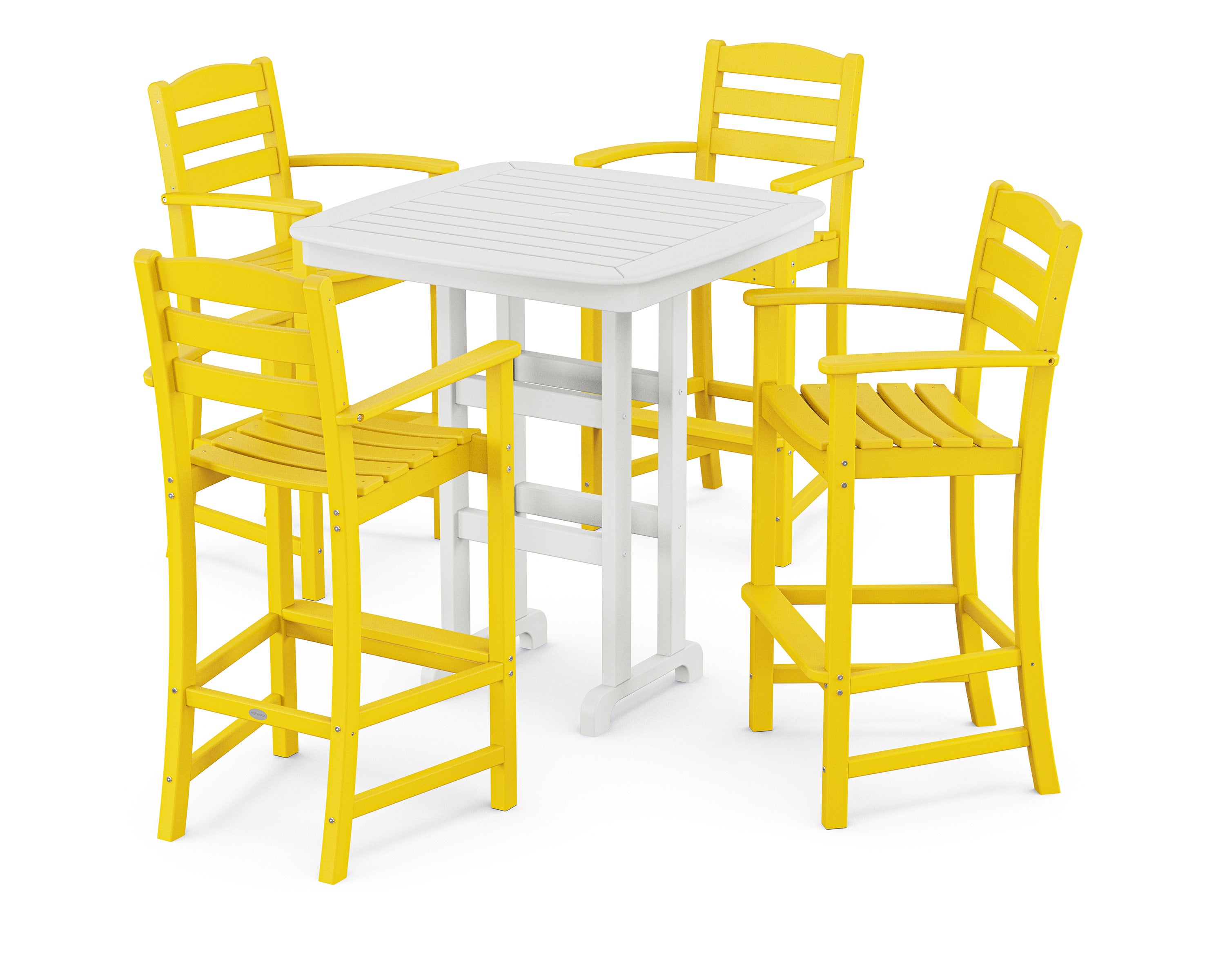 La Casa Caf 5-Piece Bar Set in Lemon / White