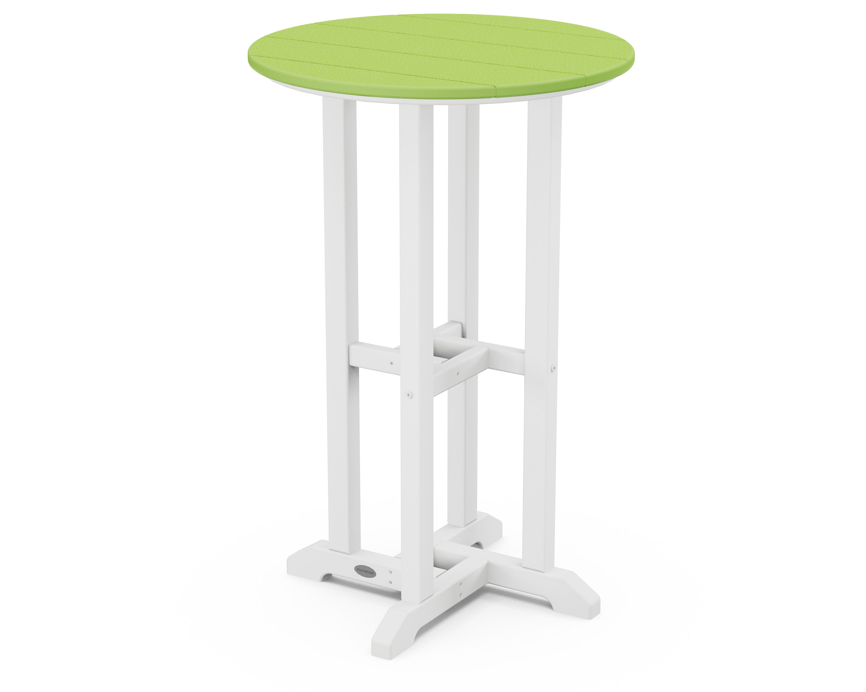Contempo 24" Round Counter Table in White / Lime