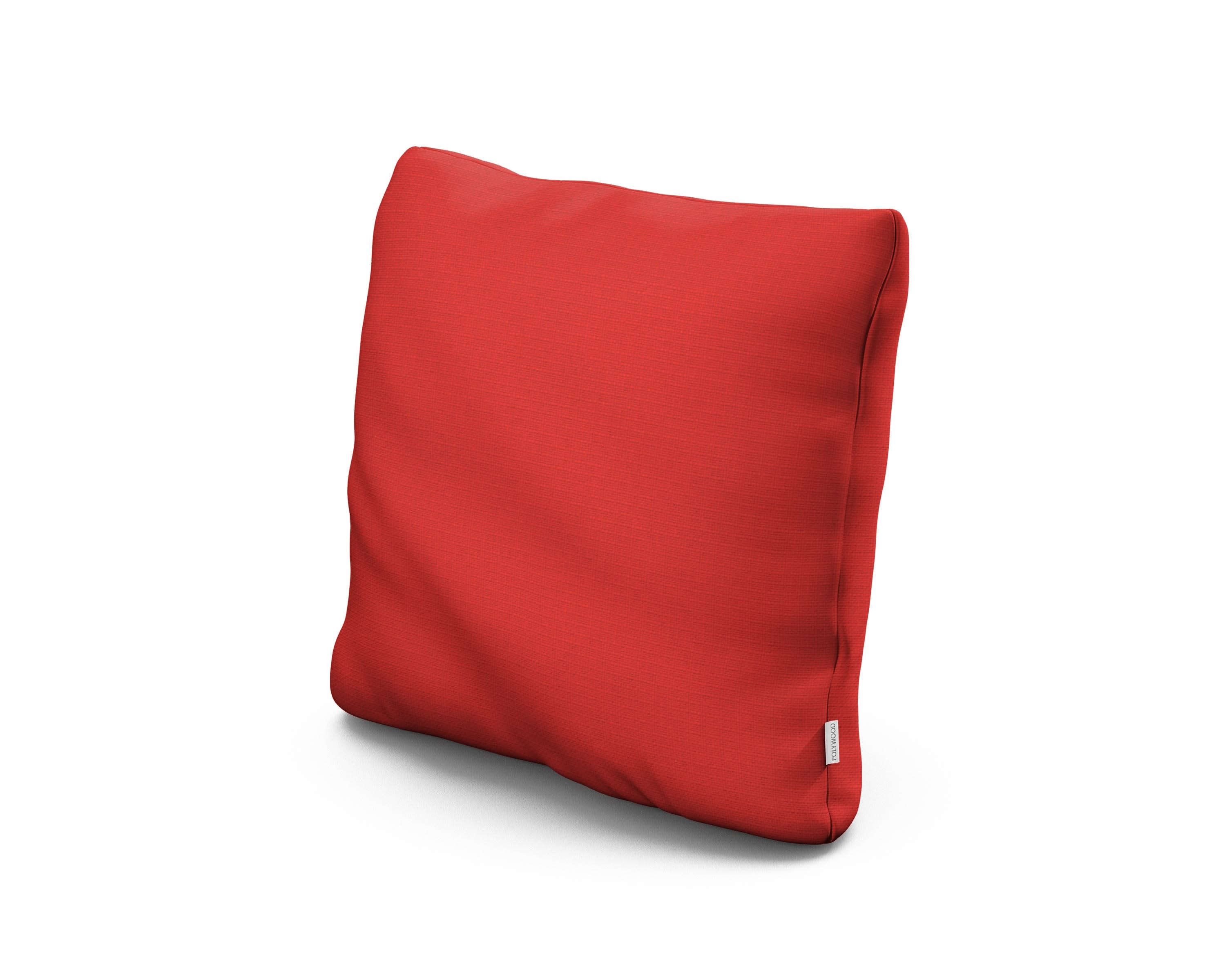 18" Outdoor Throw Pillow in Crimson Linen