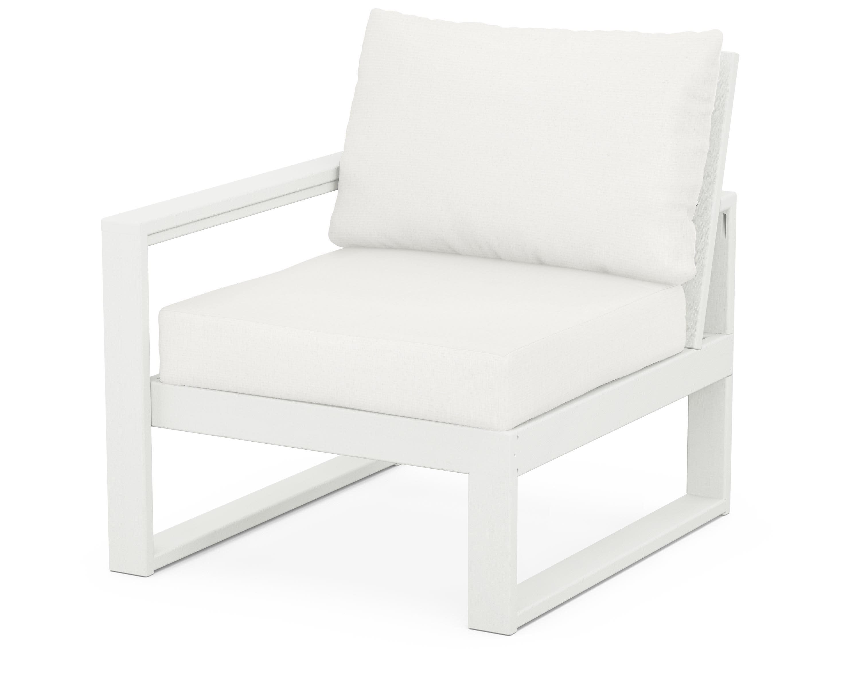 EDGE Modular Left Arm Chair in Vintage White / Natural Linen