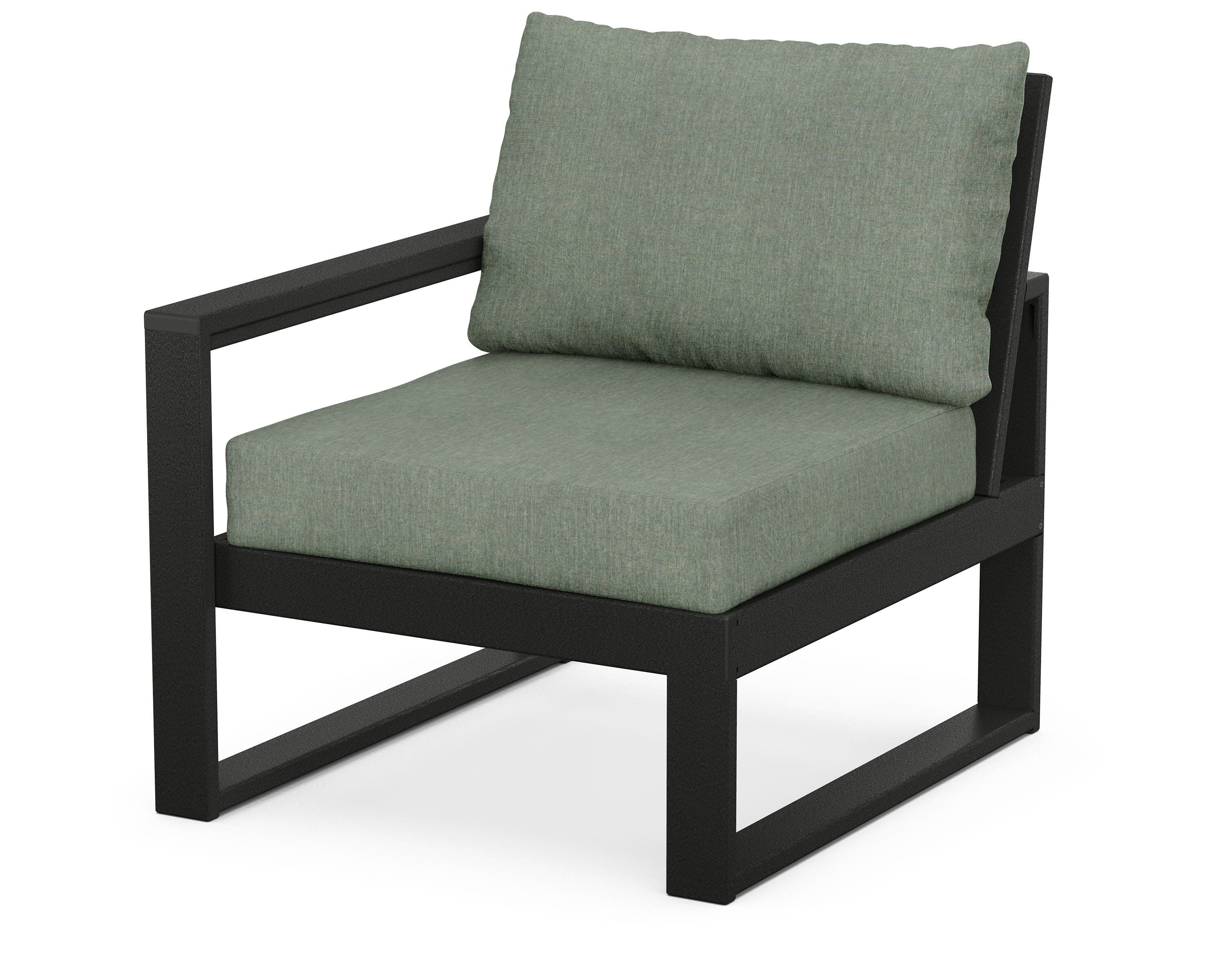 EDGE Modular Left Arm Chair in Black / Cast Sage