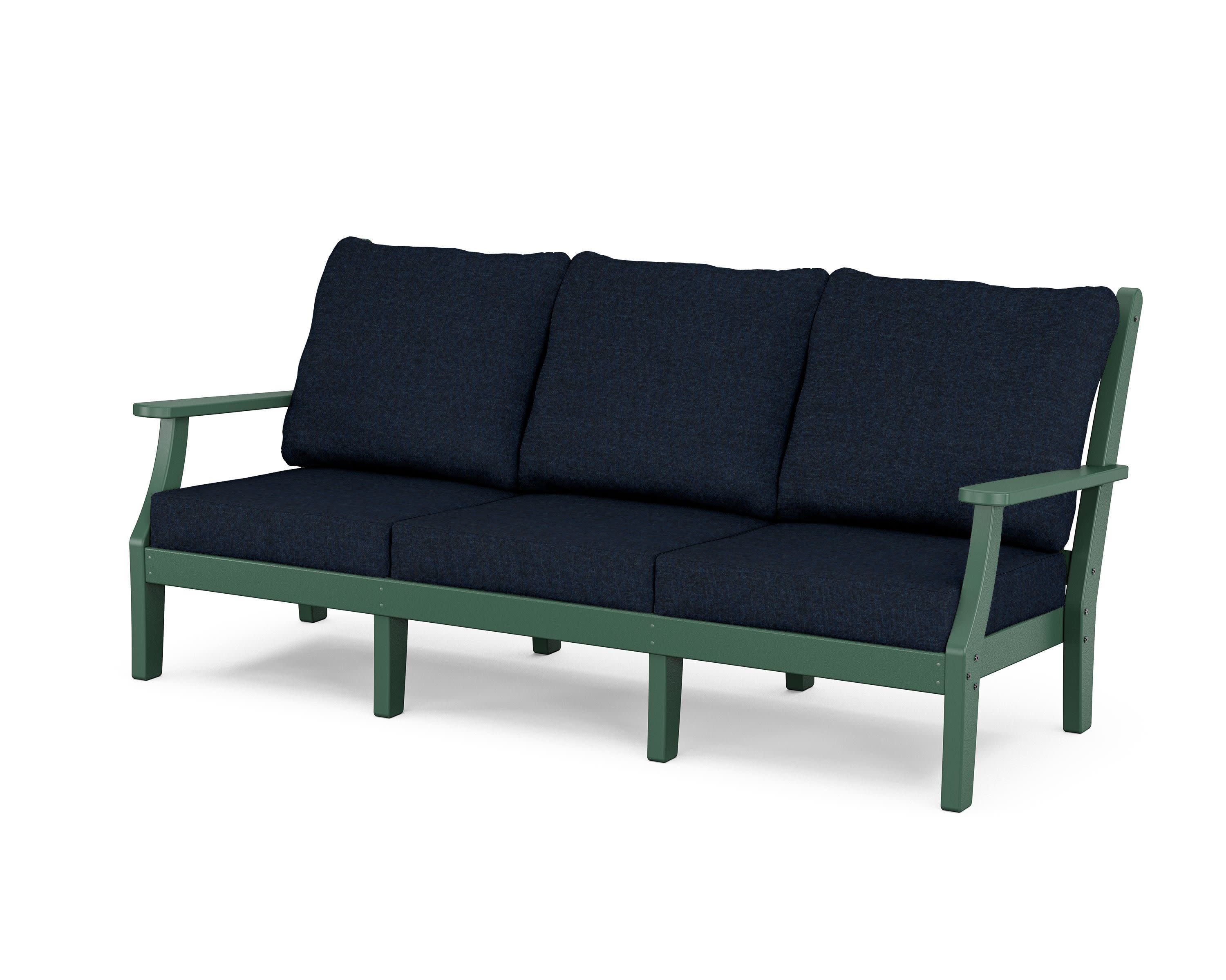 Wovendale Deep Seating Sofa in Green / Marine Indigo
