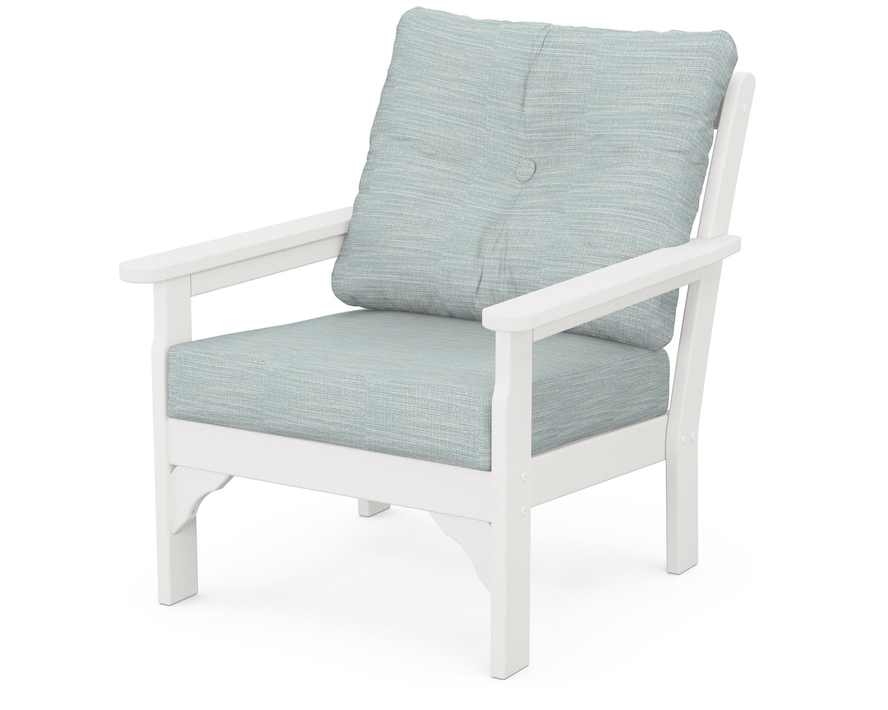 Vineyard Deep Seating Chair in Vintage White / Soothe Mist