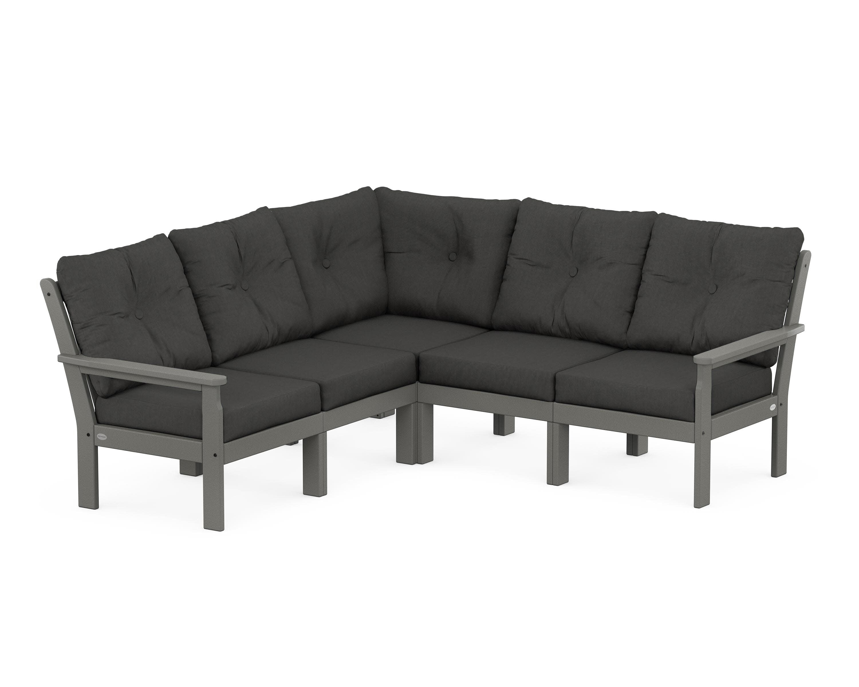 Vineyard 5-Piece Sectional in Slate Grey / Spectrum Carbon