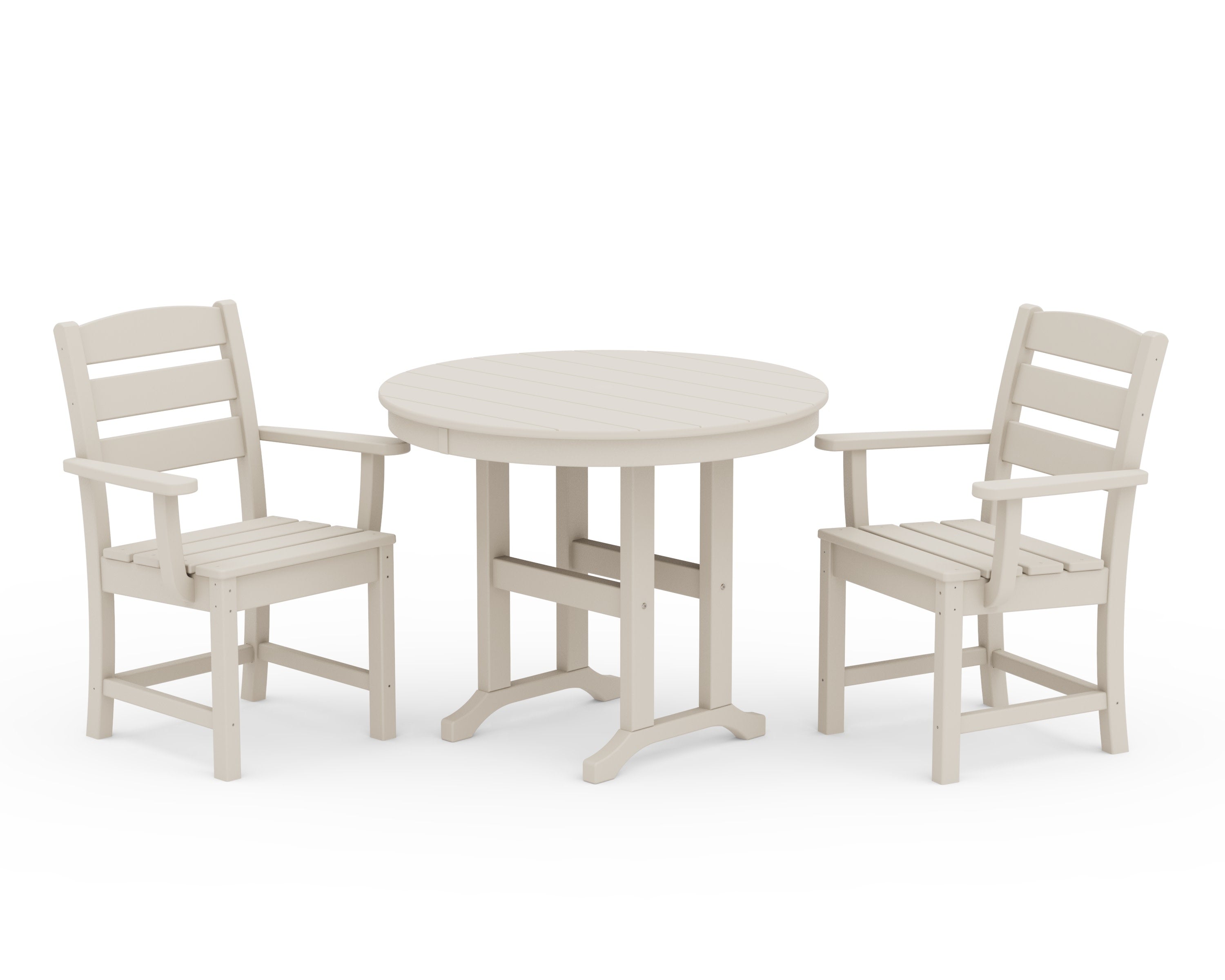 Lakeside 3-Piece Round Dining Set in Sand