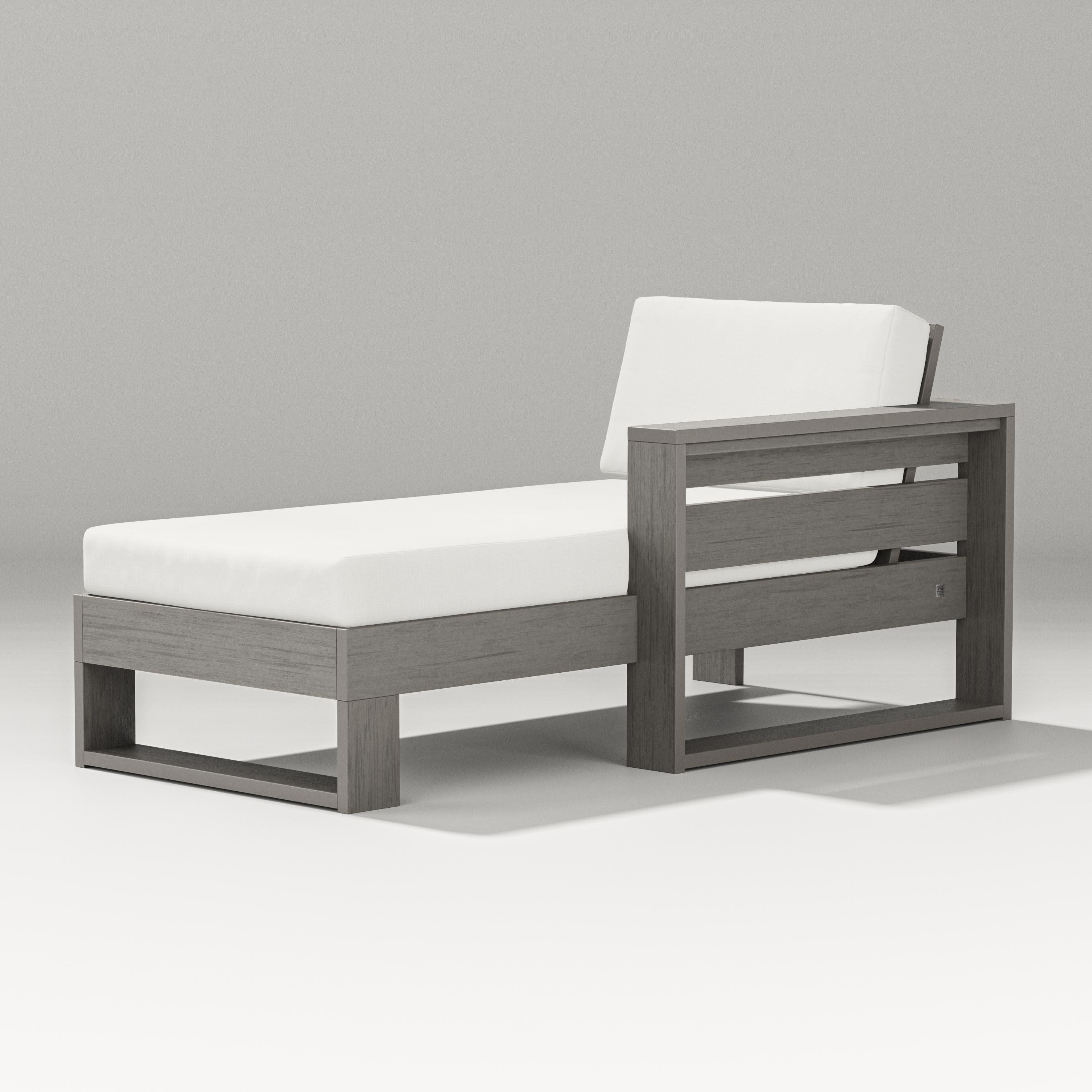 Latitude Modular Right Arm Chaise in Driftwood / Natural Linen